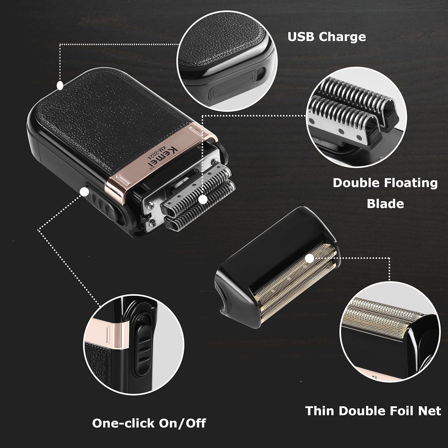 Afeitadora Eléctrica KEMEI KM-2024 Impermeable Recargable