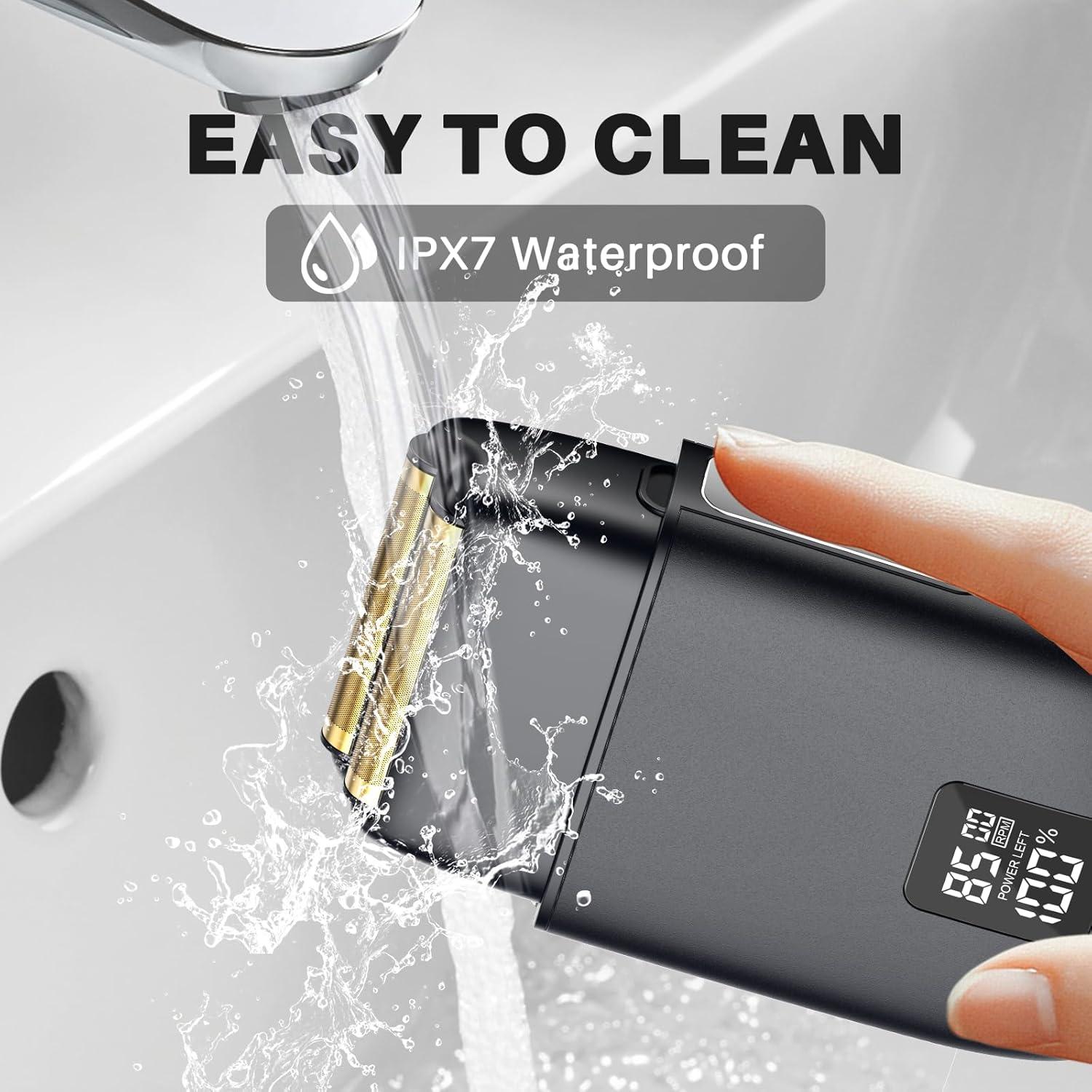 Afeitadora eléctrica Justnard a prueba de agua USB-C LED