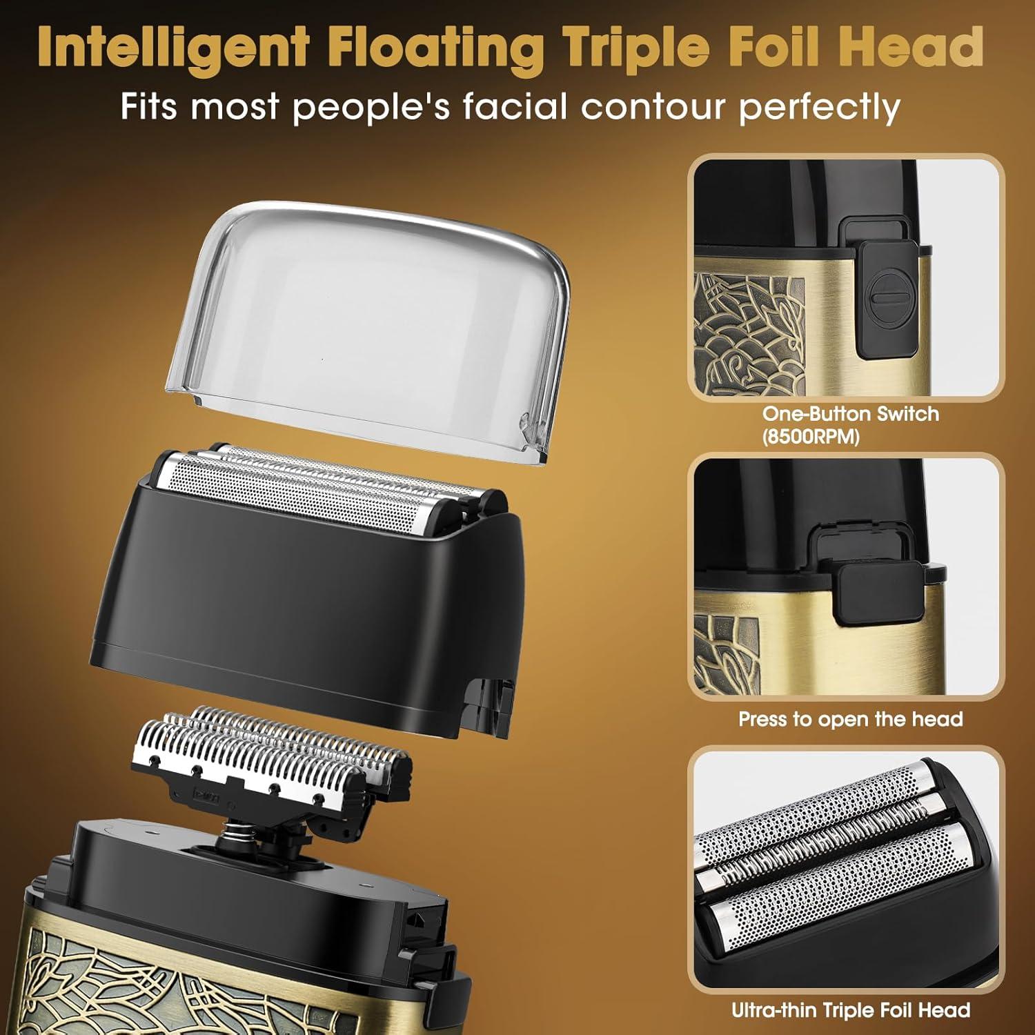 Afeitadora eléctrica Dumite 3010 con motor potente y triple lámina