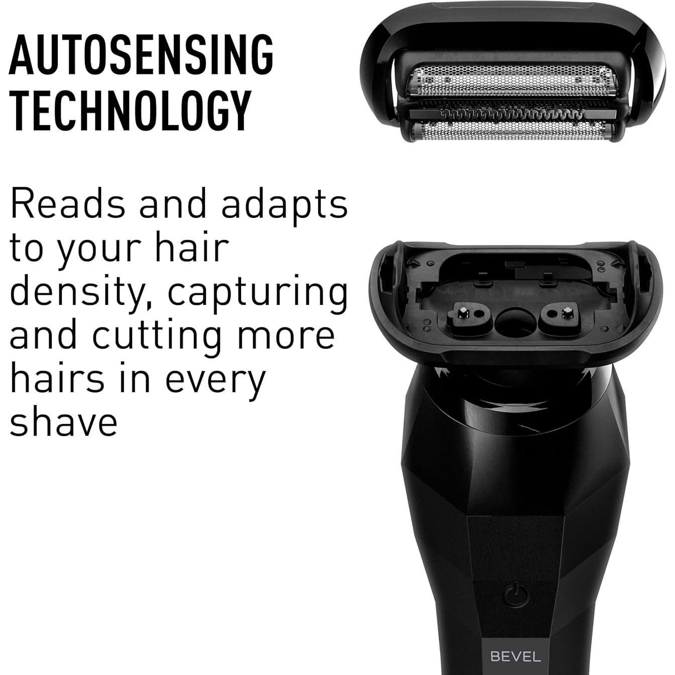 Afeitadora Eléctrica Bevel para Hombres, Impermeable, Carga Rápida