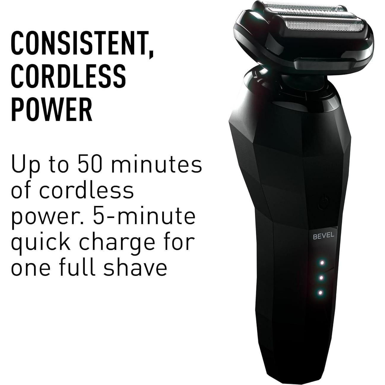 Afeitadora Eléctrica Bevel para Hombres, Impermeable, Carga Rápida