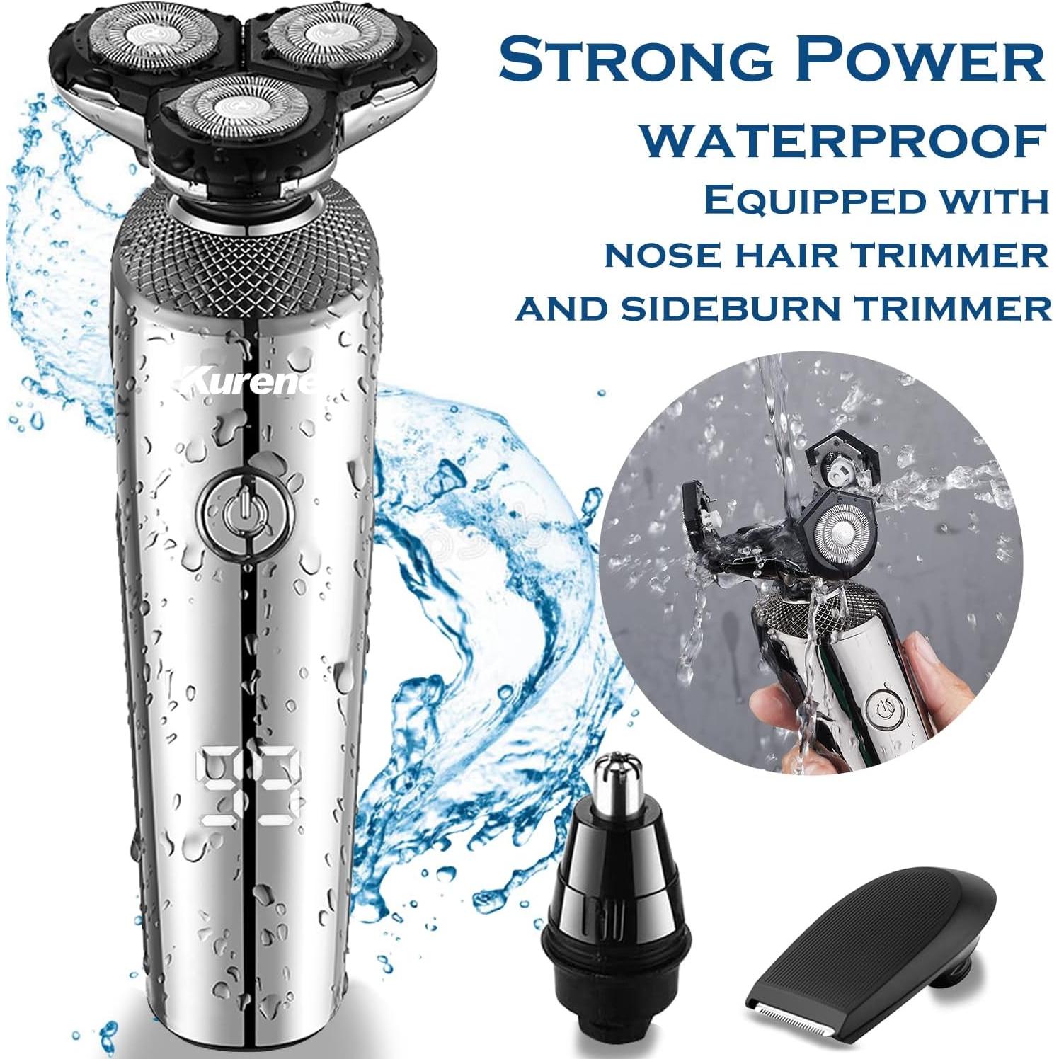 Afeitadora eléctrica Kurener KR1290 3 en 1 recargable húmeda/seca