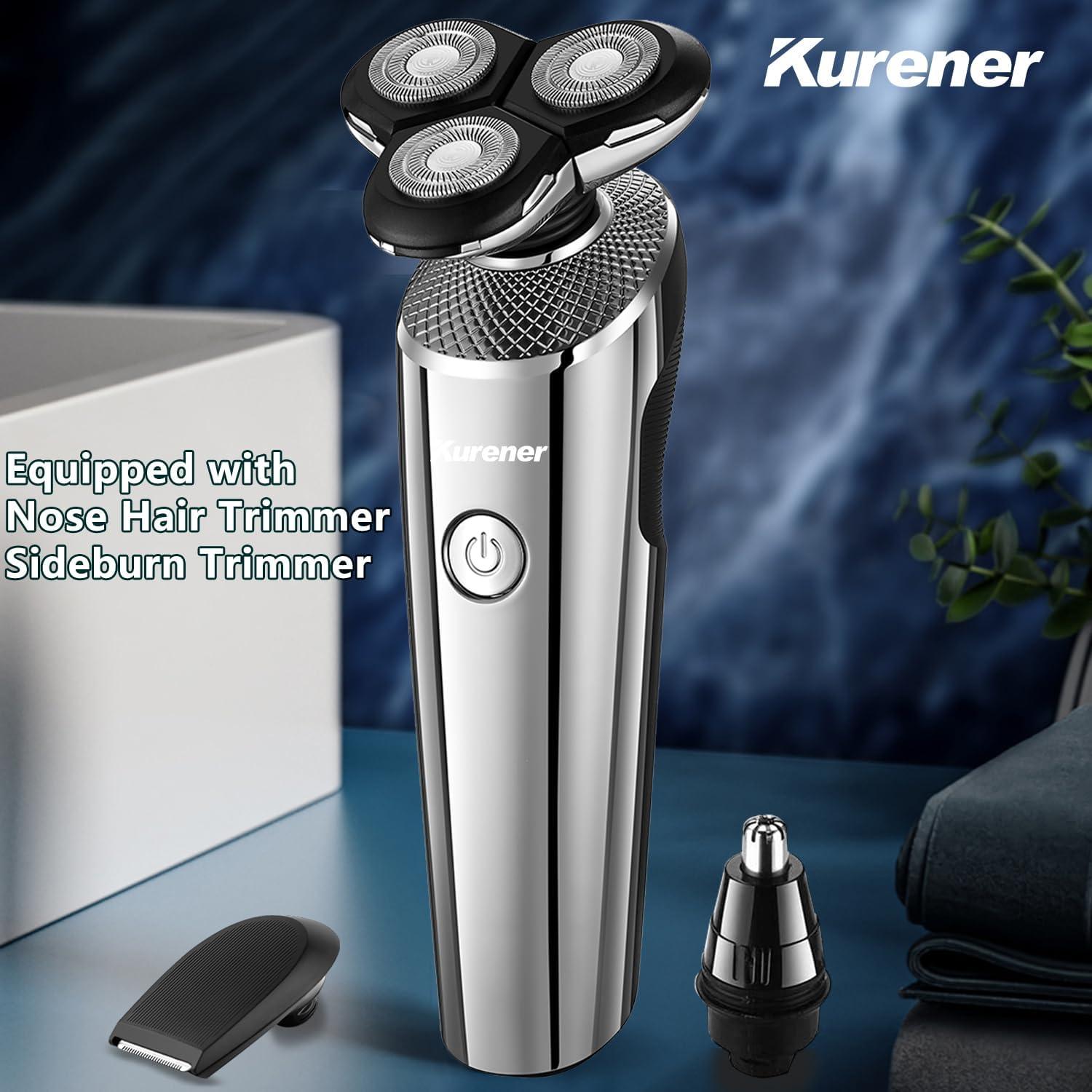 Afeitadora eléctrica Kurener KR1290 3 en 1 recargable húmeda/seca