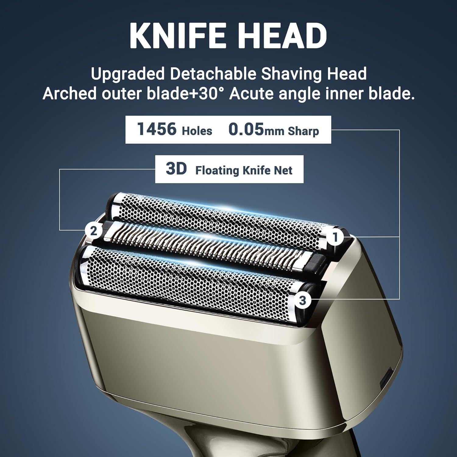 Afeitadora eléctrica recargable Haosens TXD01-S701 IPX7