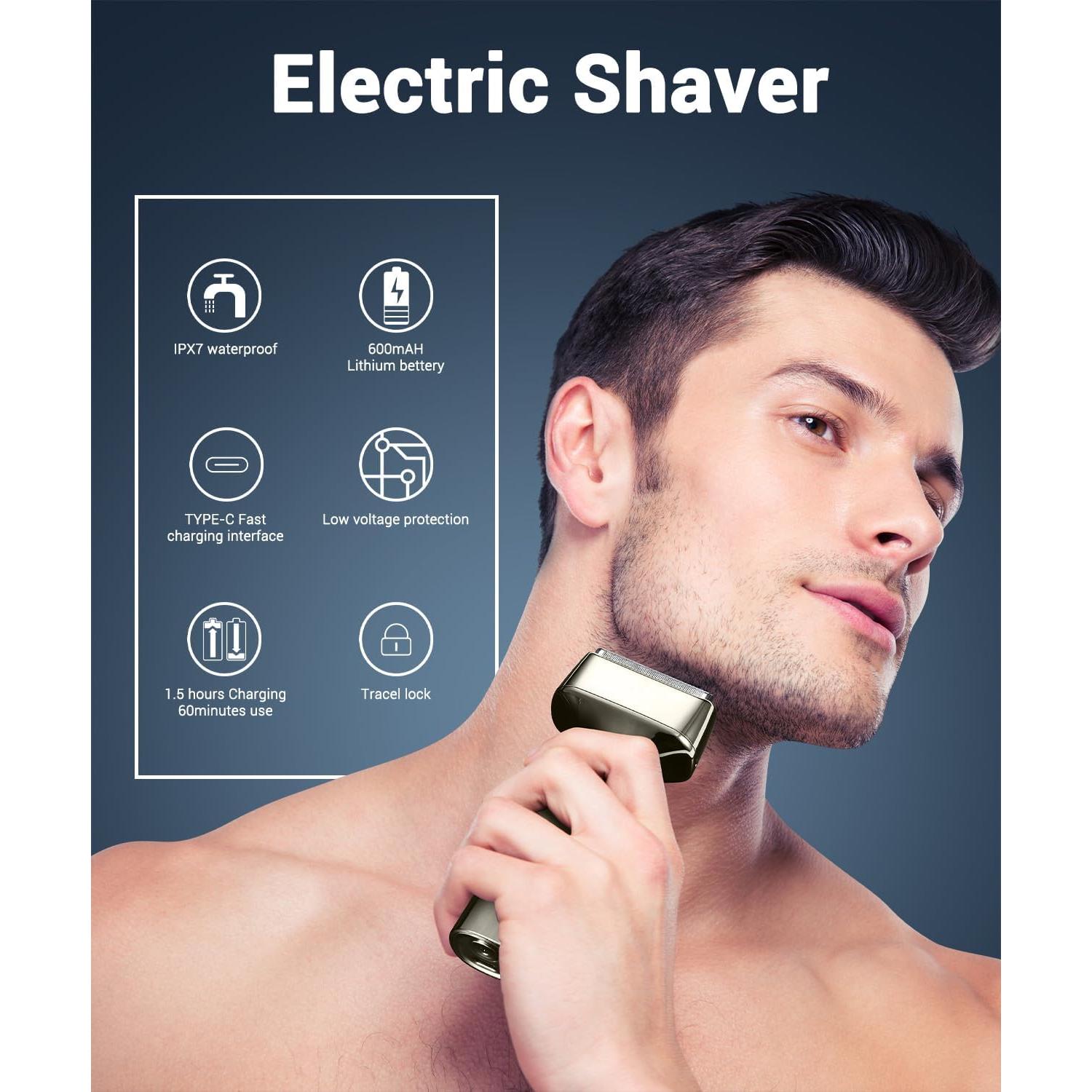 Afeitadora eléctrica recargable Haosens TXD01-S701 IPX7