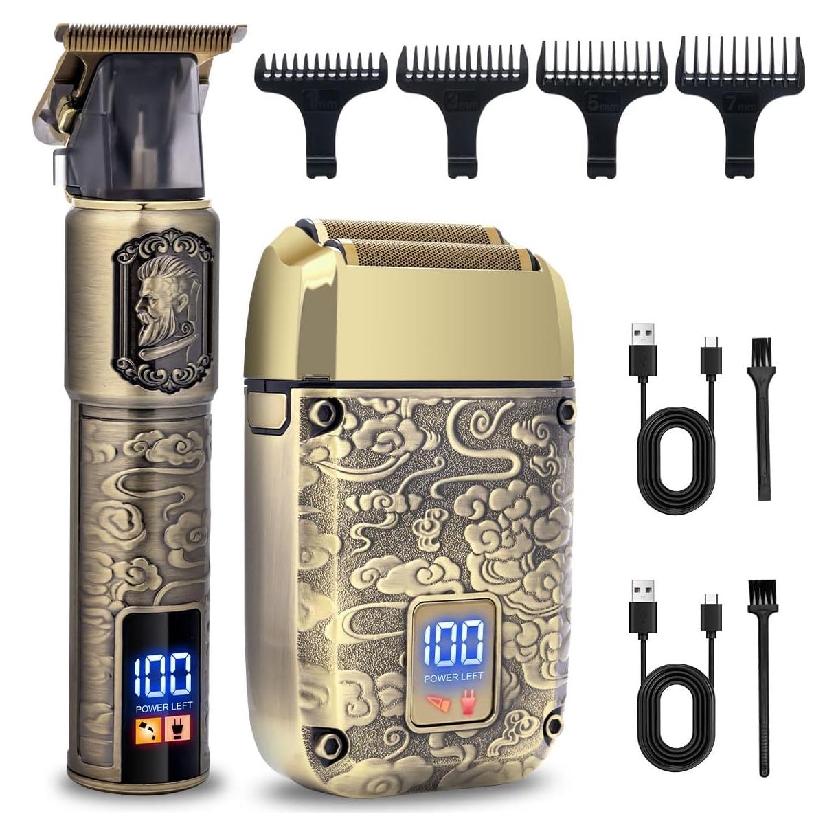 Kit Afeitadora de Lámina Hatteker 2 en 1 para Hombre