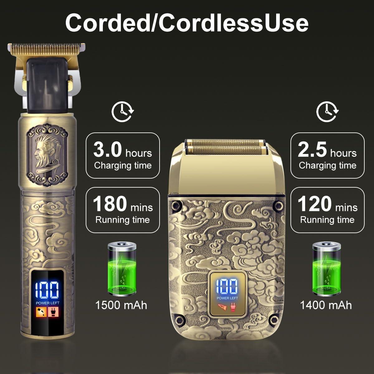 Kit Afeitadora de Lámina Hatteker 2 en 1 para Hombre