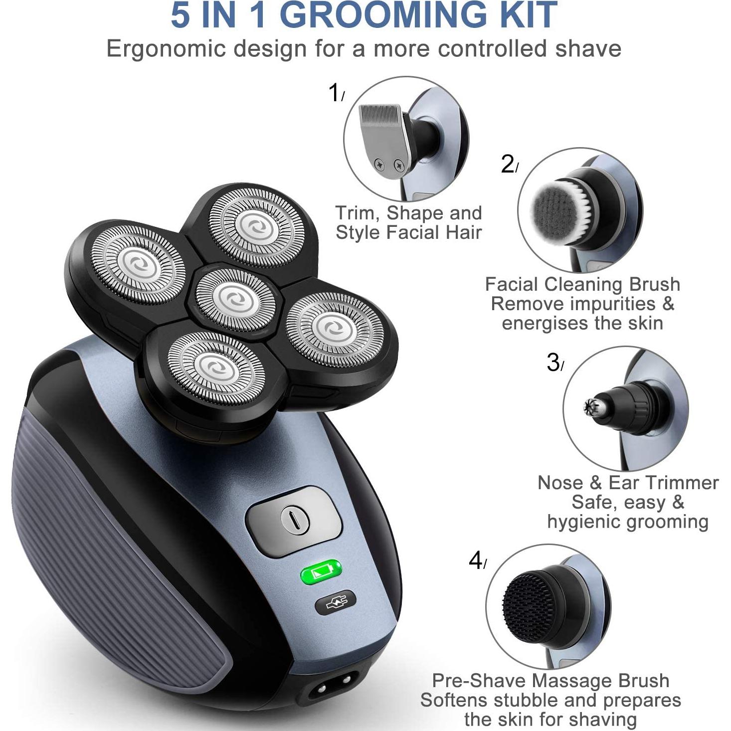 Afeitadora eléctrica Telfun 5 en 1 recargable IPX7 para hombres