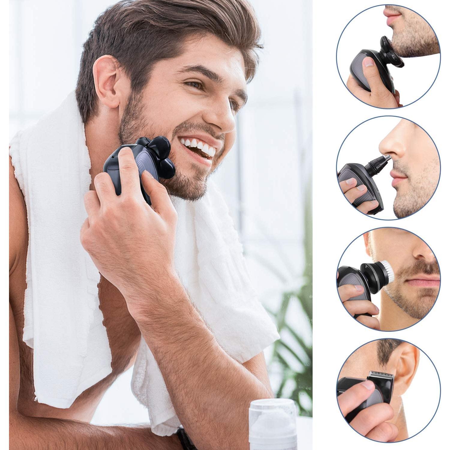 Afeitadora eléctrica Telfun 5 en 1 recargable IPX7 para hombres