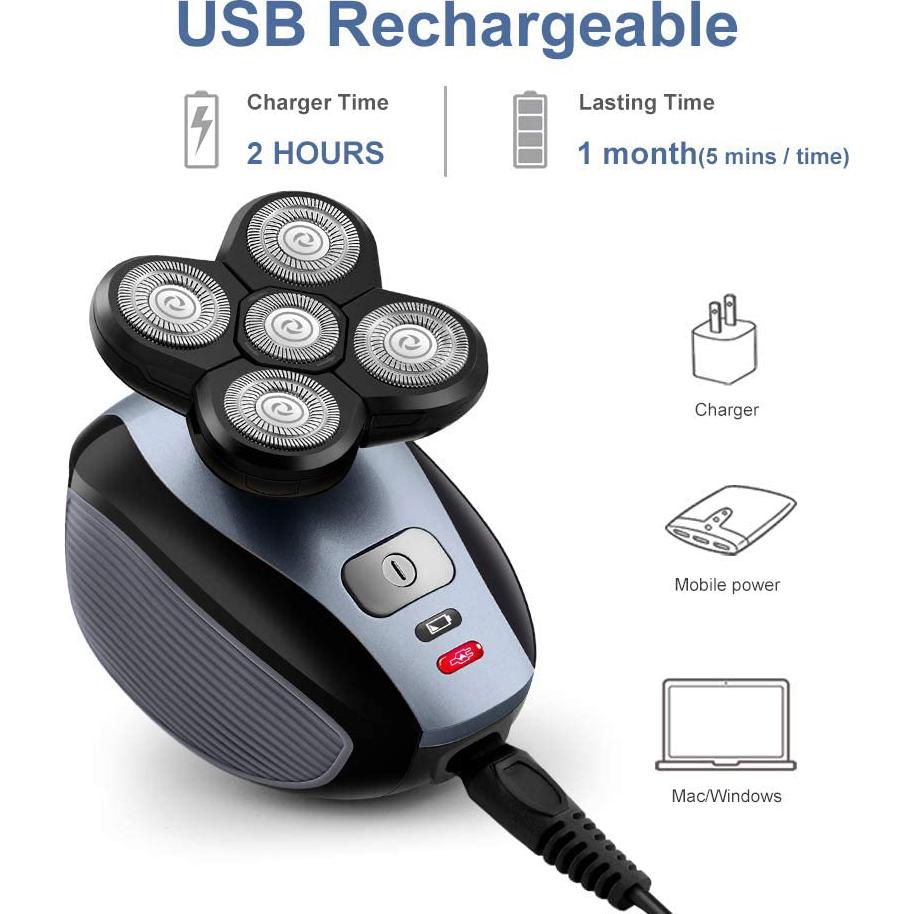 Afeitadora eléctrica Telfun 5 en 1 recargable IPX7 para hombres