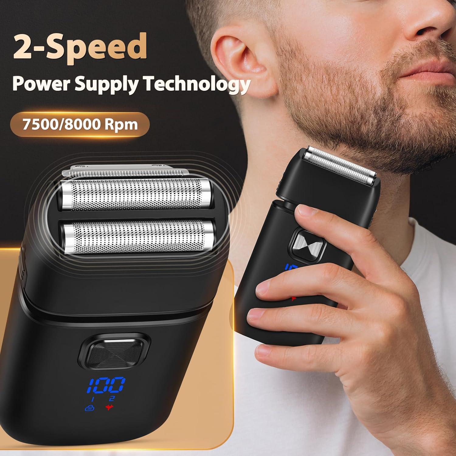 Afeitadora Eléctrica Haosens TXD01-S701 con Recortadora y 120 min