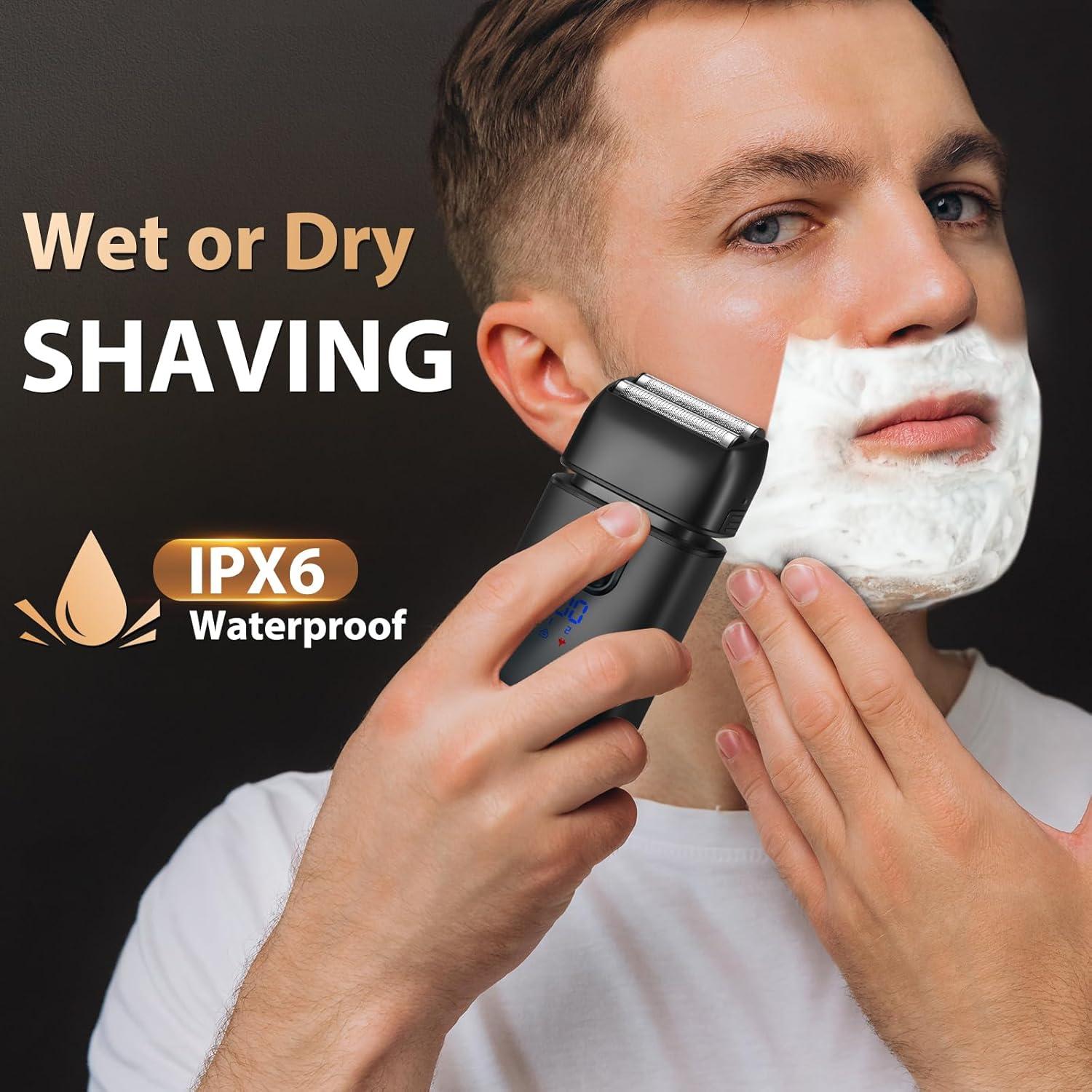 Afeitadora Eléctrica Haosens TXD01-S701 con Recortadora y 120 min