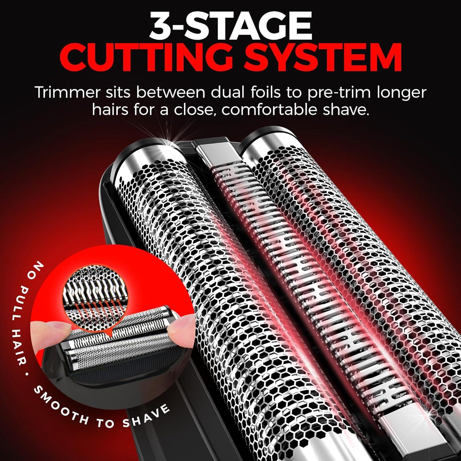 Maquinilla de Afeitar OVLUX GX1 3 Cuchillas Inalámbrica Metal