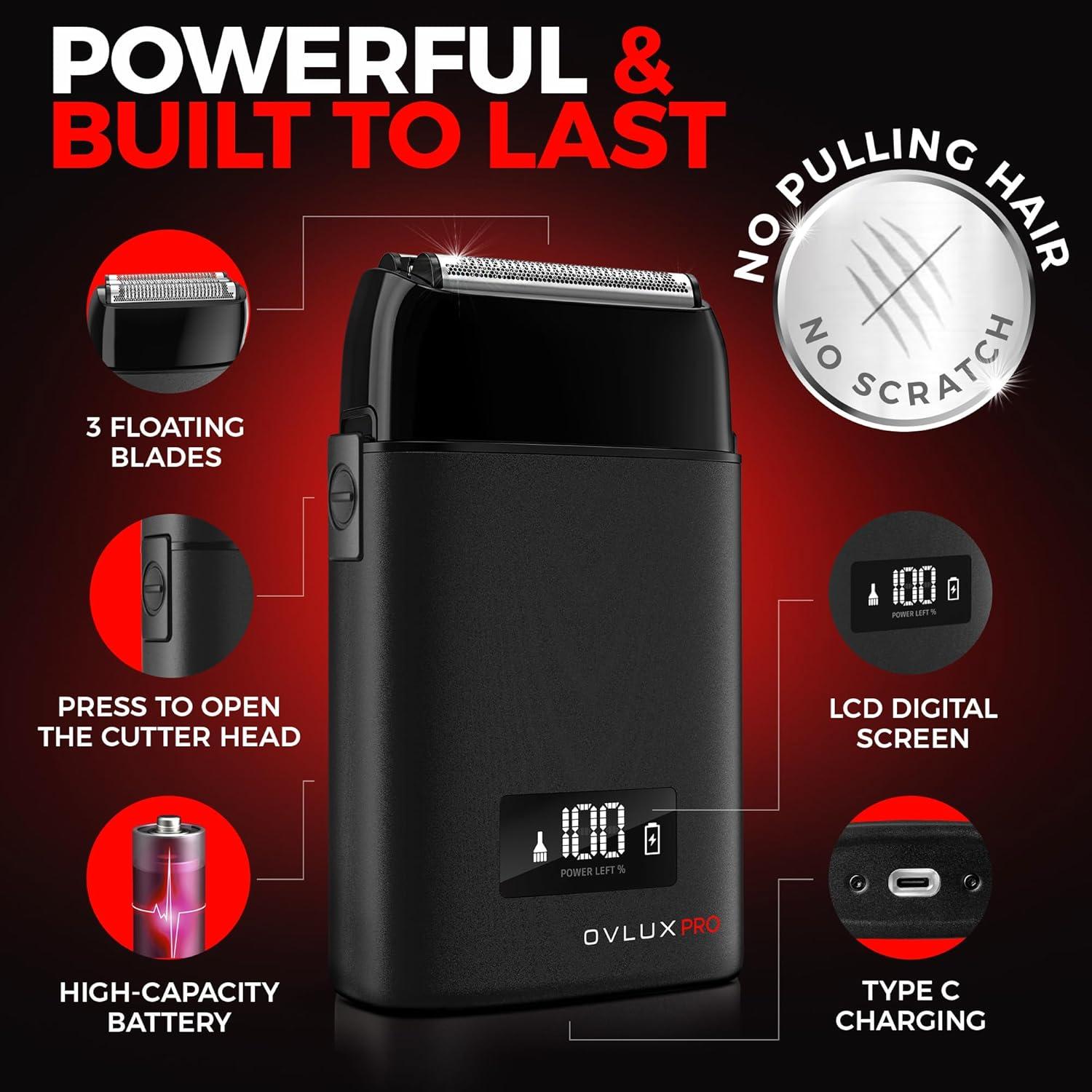 Maquinilla de Afeitar OVLUX GX1 3 Cuchillas Inalámbrica Metal