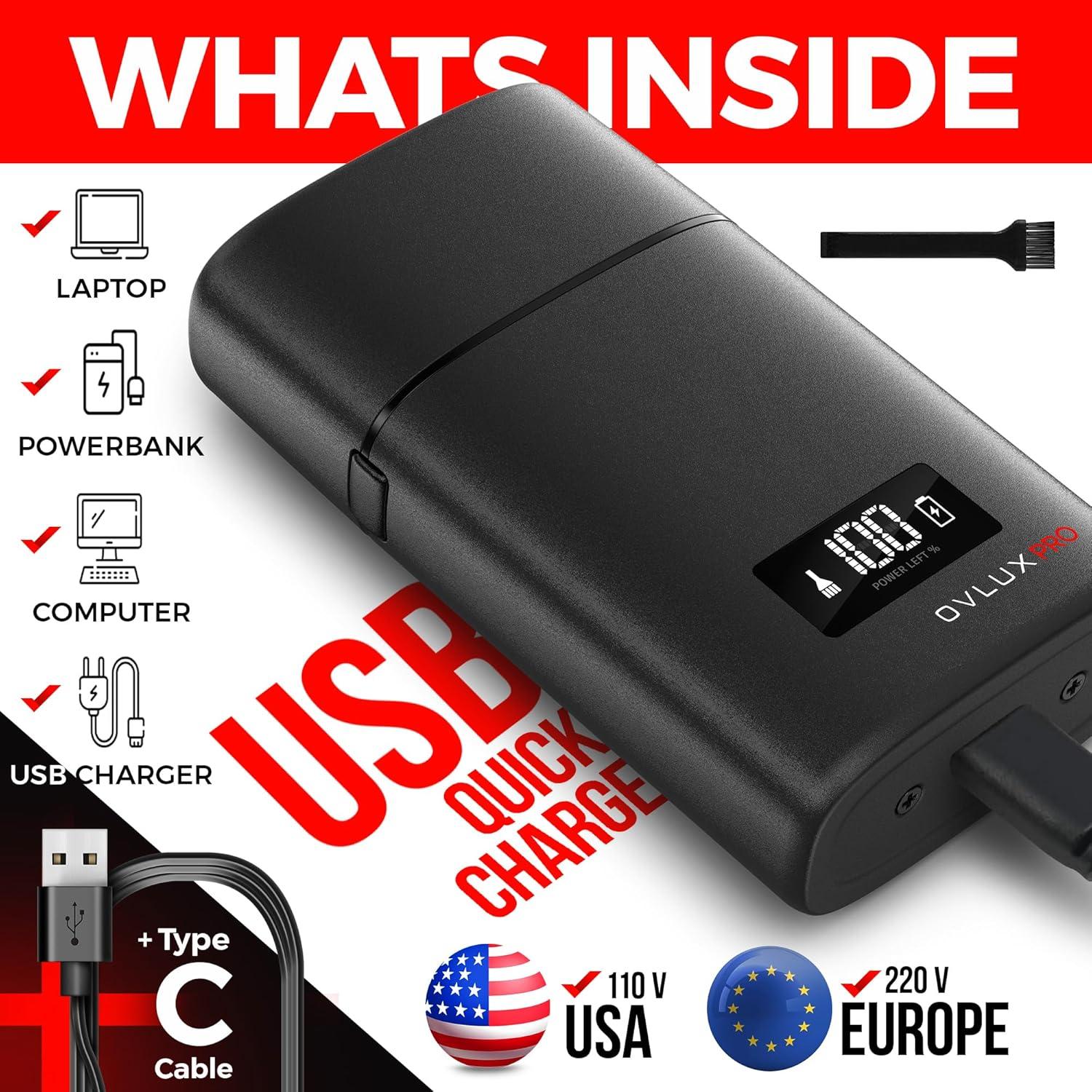 Maquinilla de Afeitar OVLUX GX1 3 Cuchillas Inalámbrica Metal