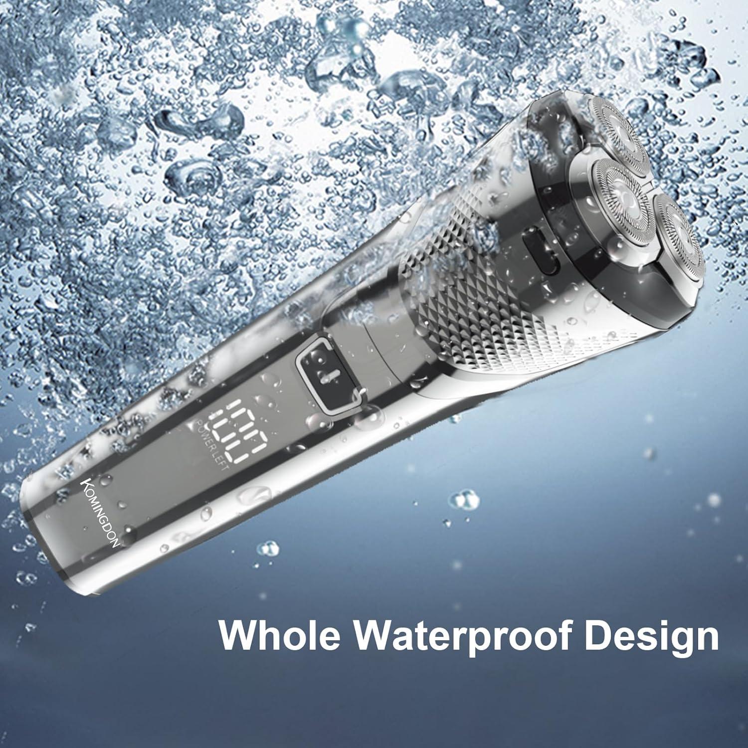 Afeitadora eléctrica KOMINGDON FK-376 USB-C, 3D, a prueba de agua