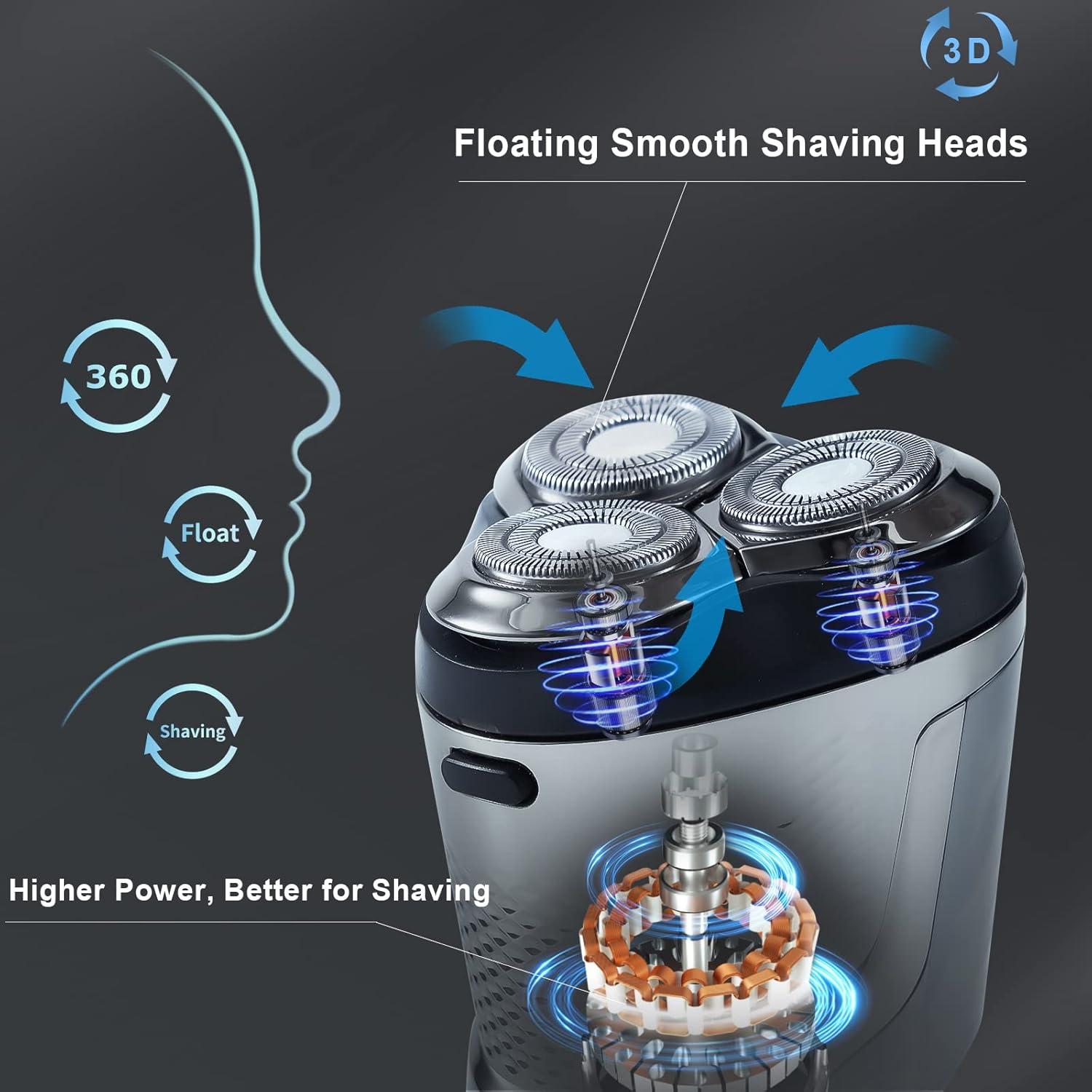 Afeitadora eléctrica KOMINGDON FK-376 USB-C, 3D, a prueba de agua