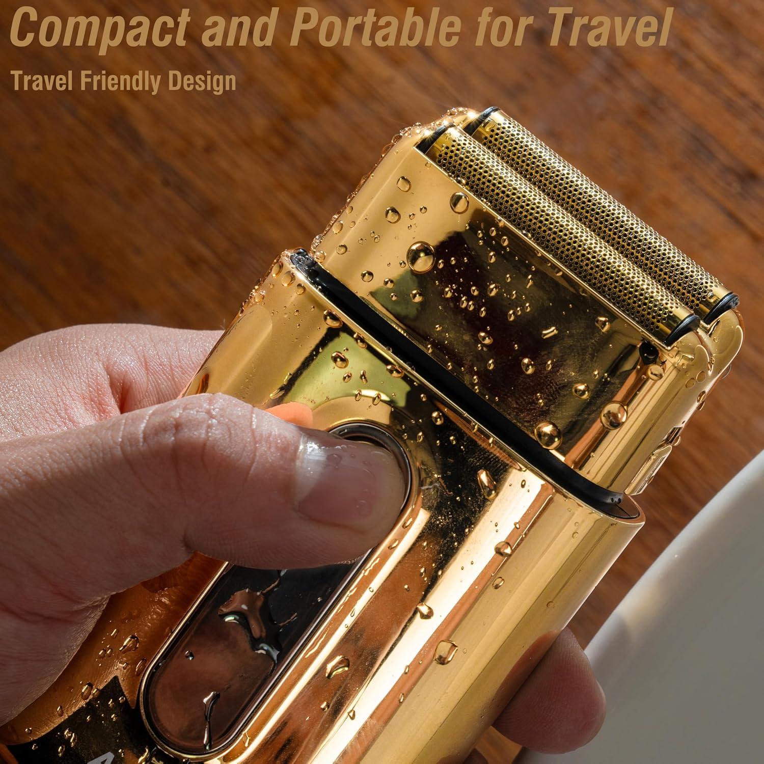 Afeitadora eléctrica Aesfee AF-8058N para hombres - Doble lámina, recargable USB-C, a prueba de agua