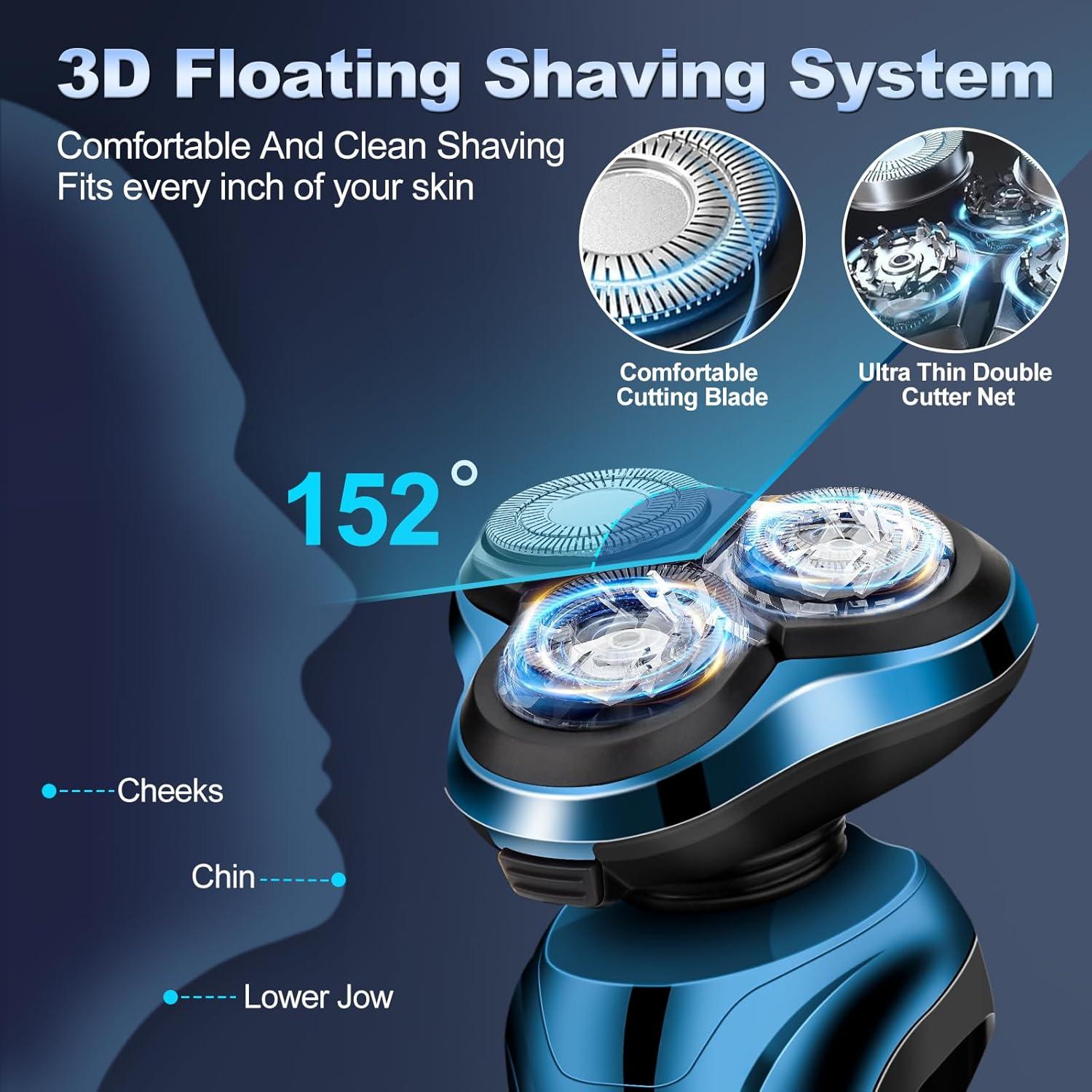 Afeitadora eléctrica Sakioo 100% impermeable con LED