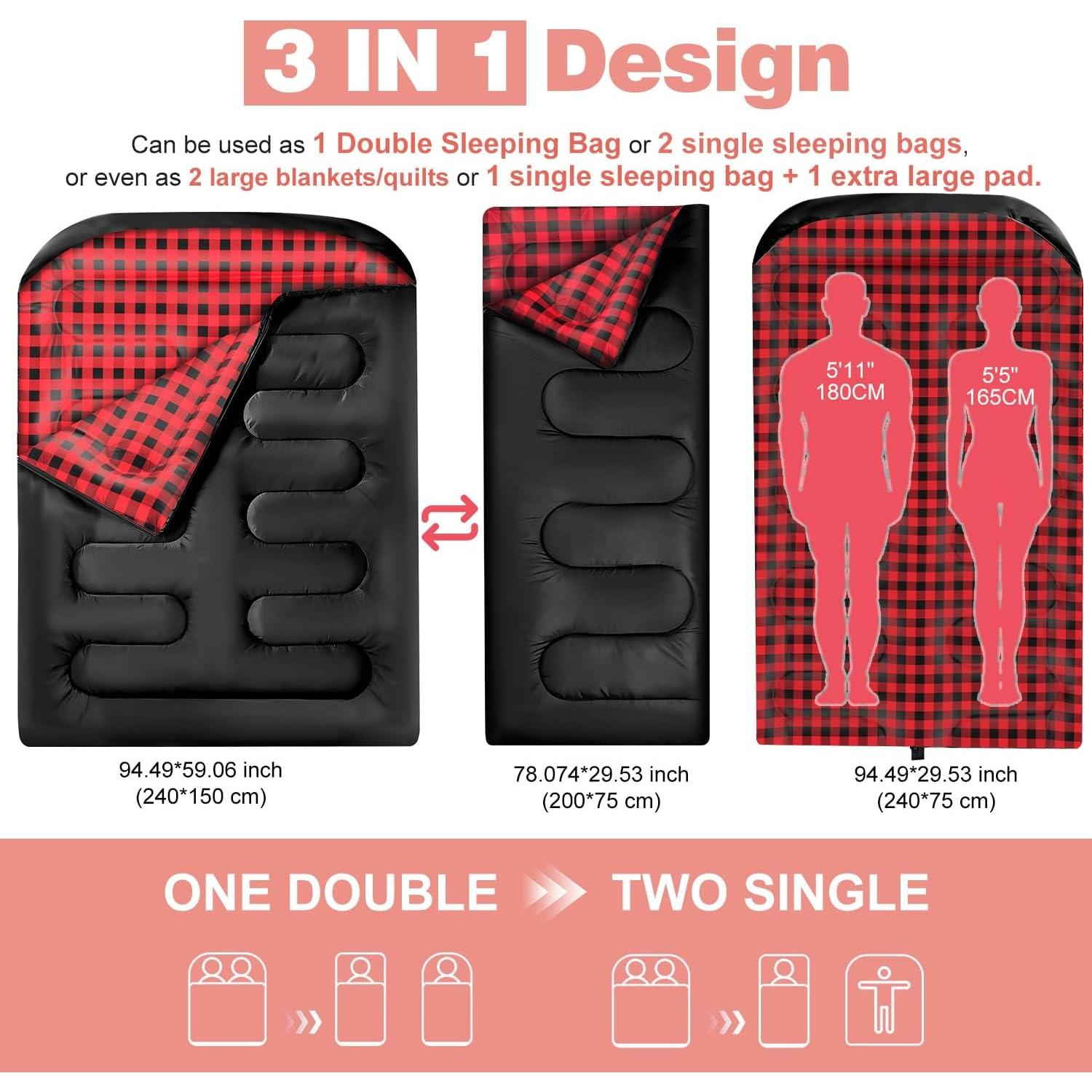 Saco de dormir doble Airopr 240x150 cm para 2 personas