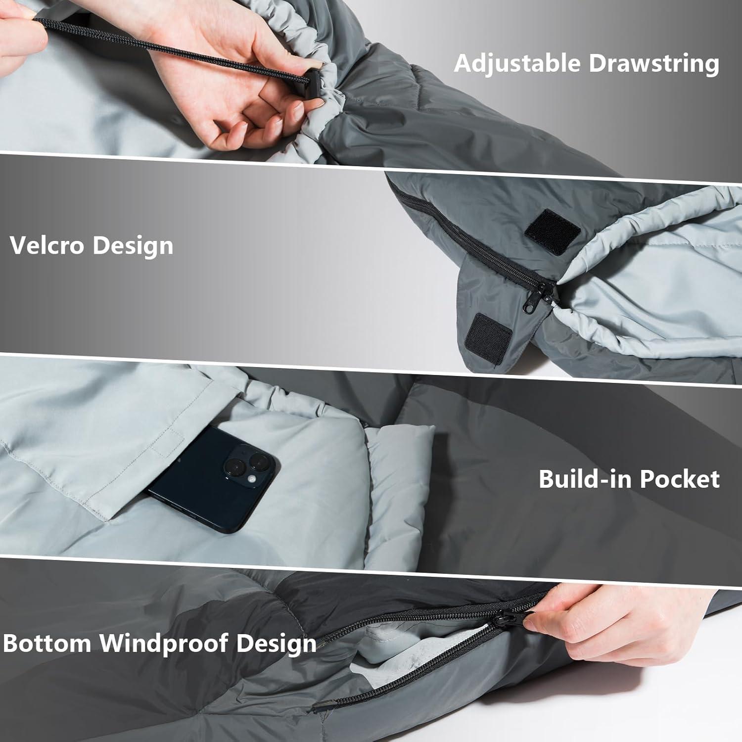 Saco de dormir tipo momia BISINNA SL093 para adultos -10 a 5°C