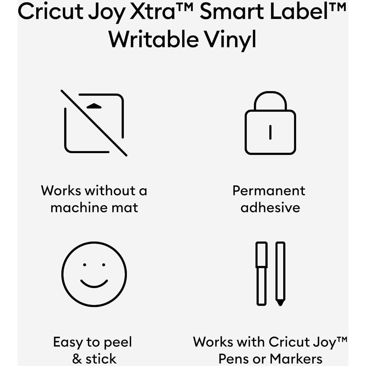 Vinilo Escribible Permanente Cricut Joy Xtra 3 Hojas Blanco