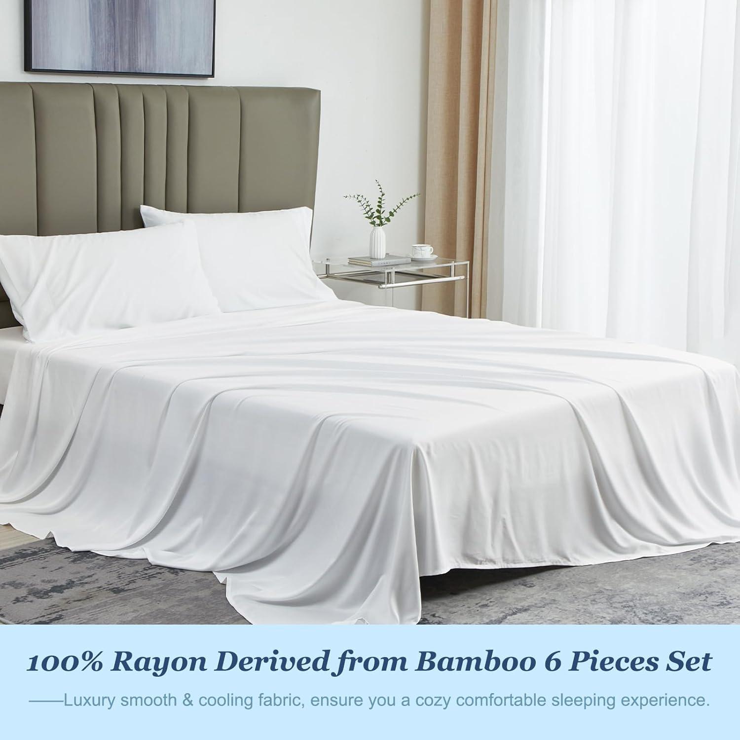 Juego de Sábanas de Enfriamiento 6PCS Queen David's Home 100% Rayón
