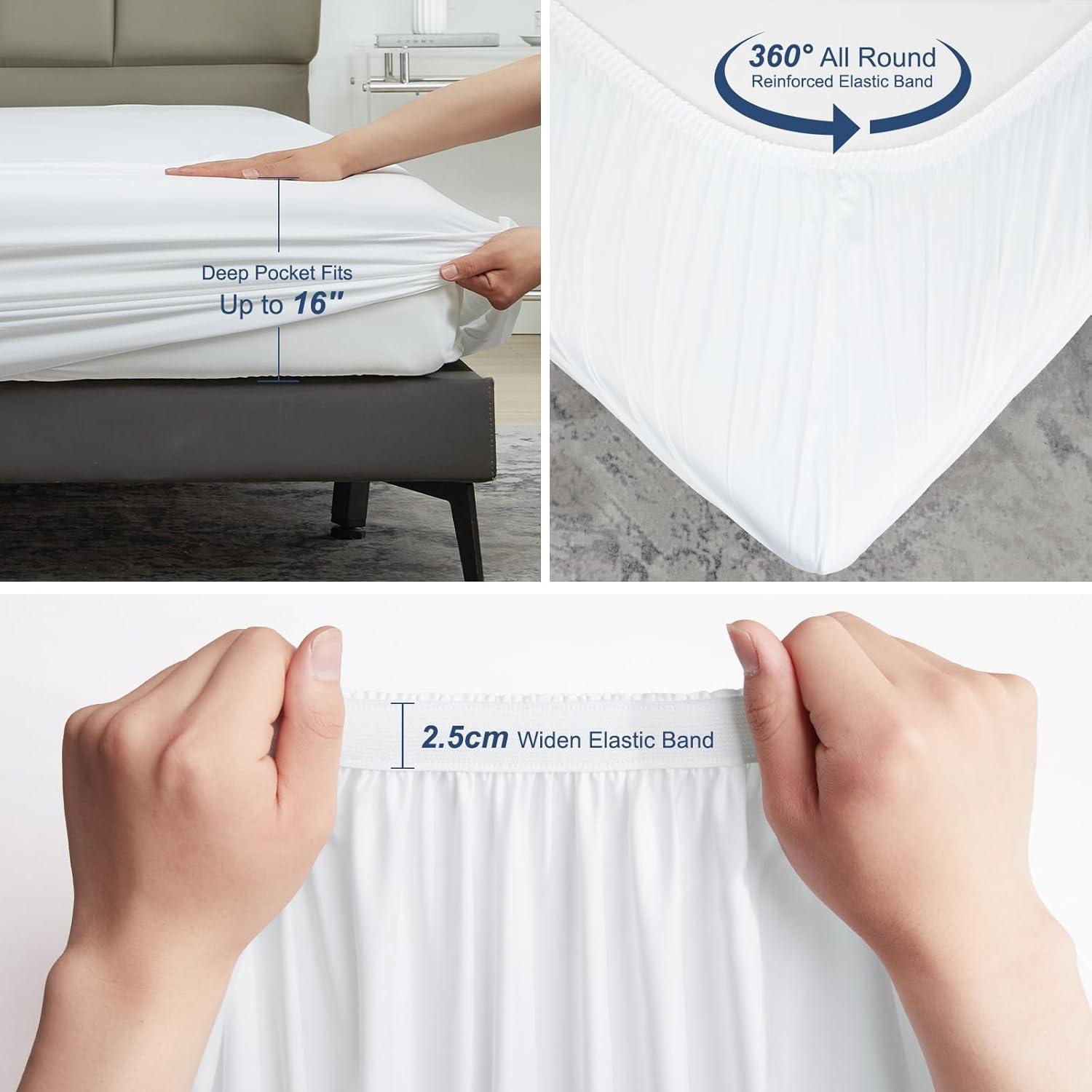 Juego de Sábanas de Enfriamiento 6PCS Queen David's Home 100% Rayón