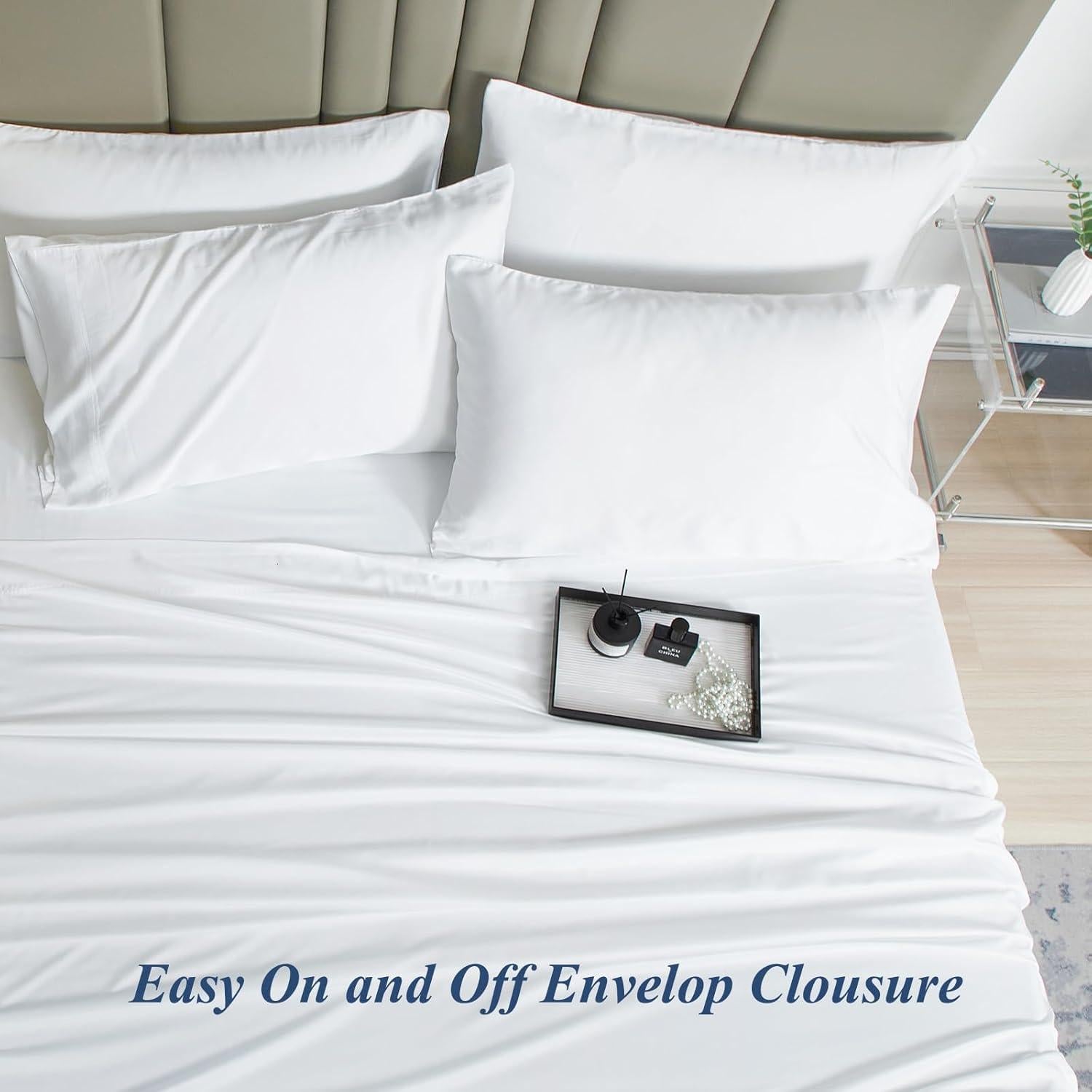 Juego de Sábanas de Enfriamiento 6PCS Queen David's Home 100% Rayón