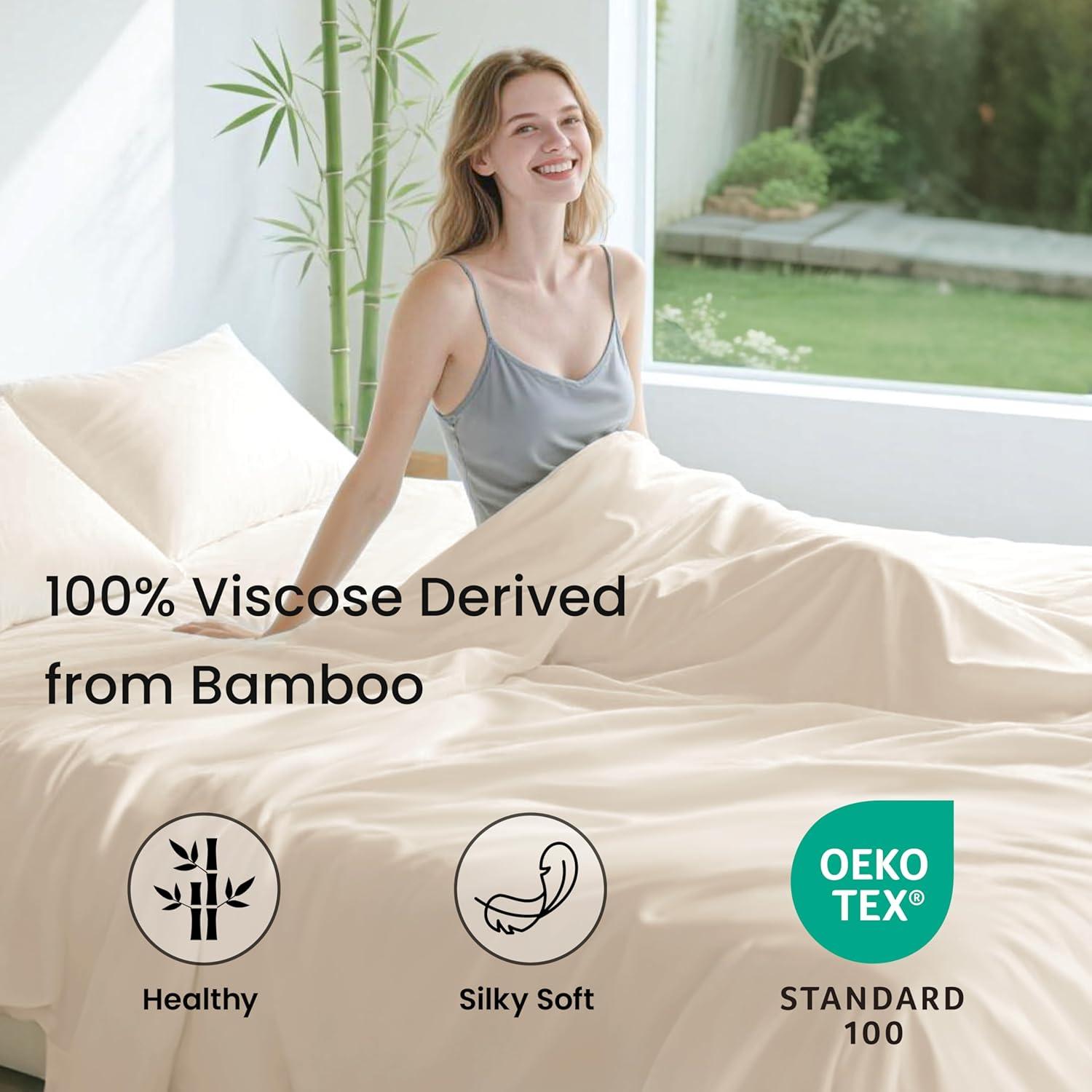 Juego de Sábanas Queen Love's Cabin 100% Rayón Bambú Beige