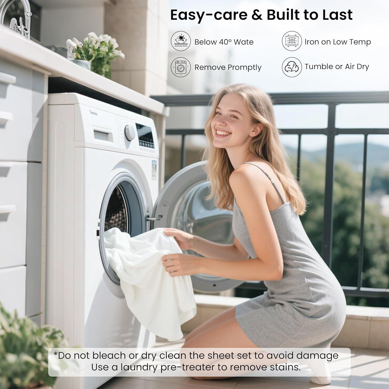 Juego de Sábanas Queen Love's Cabin 100% Rayón Bambú Beige