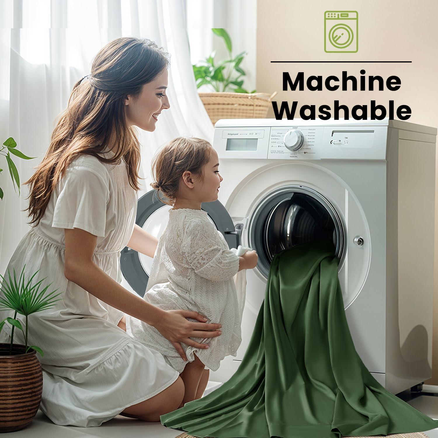 Juego de Sábanas Reina Shilucheng 100% Viscosa de Bambú Oliva