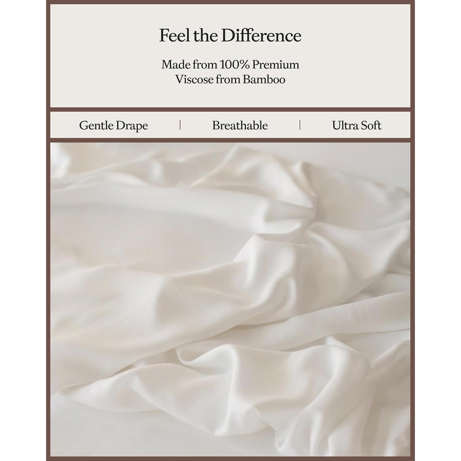 Juego de Sábanas Queen Cozy Earth - 100% Viscosa de Bambú, 4 Piezas