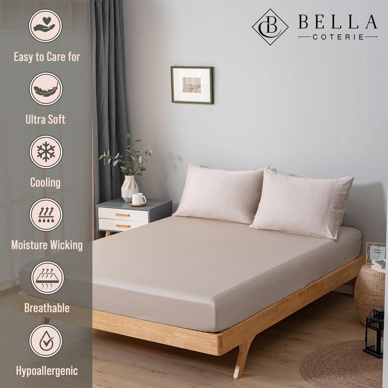 Sábana Ajustable King Bella Coterie Viscosa de Bambú 400 Hilos