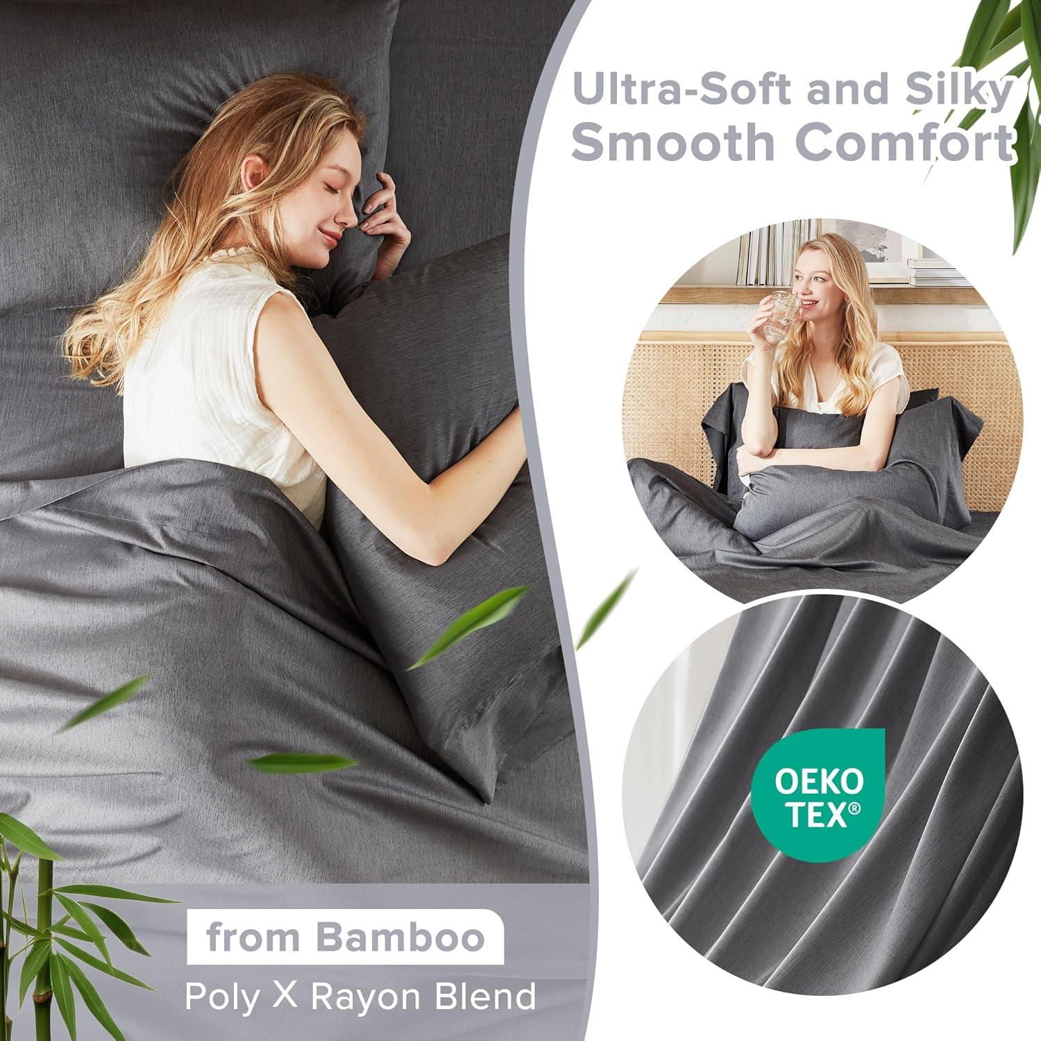 Juego de Sábanas Refrigerantes Comfort Spaces Reina 4 Piezas Gris