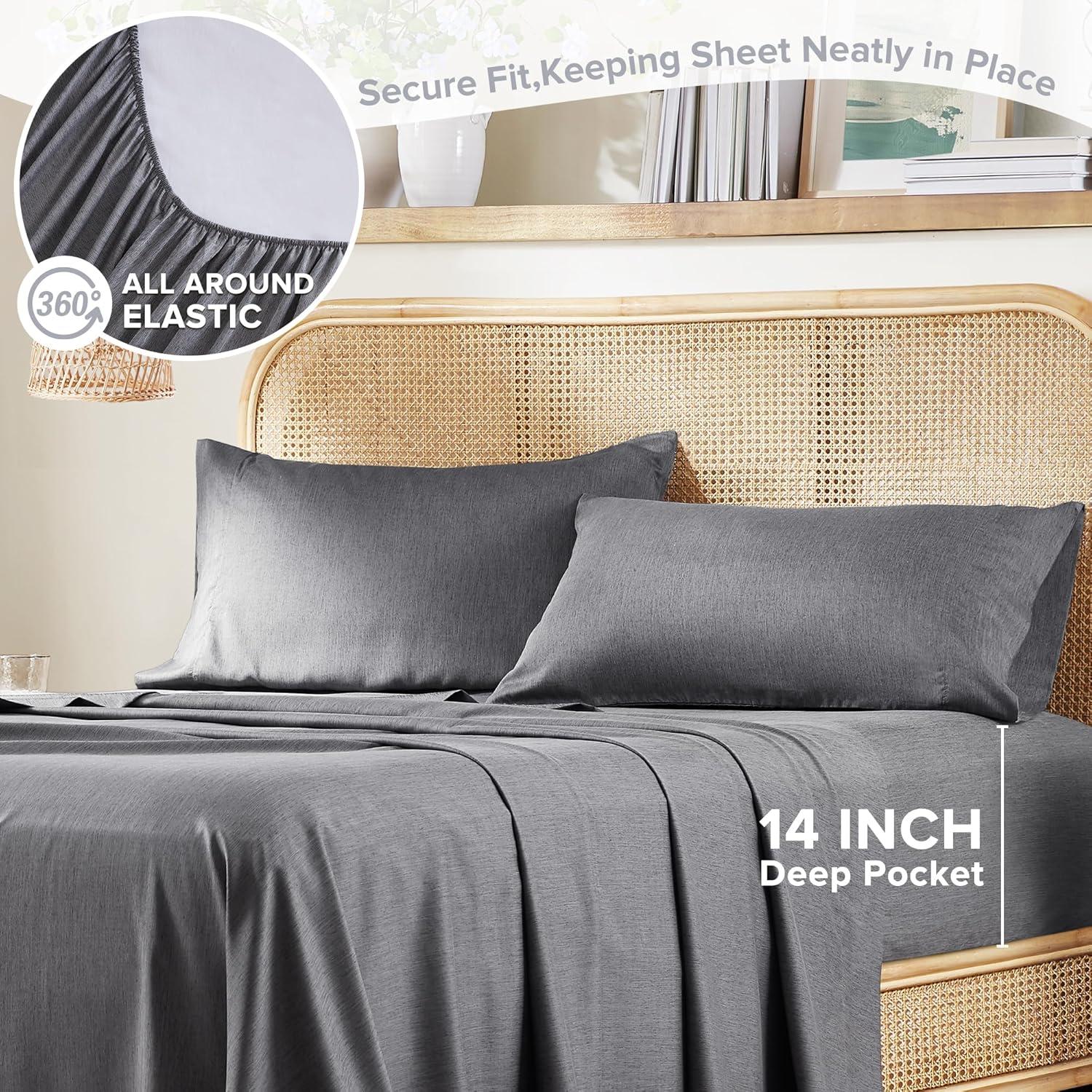 Juego de Sábanas Refrigerantes Comfort Spaces Reina 4 Piezas Gris