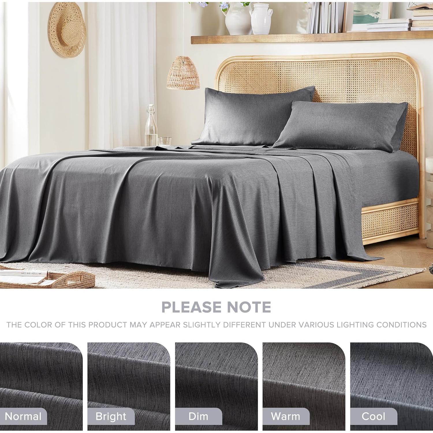 Juego de Sábanas Refrigerantes Comfort Spaces Reina 4 Piezas Gris