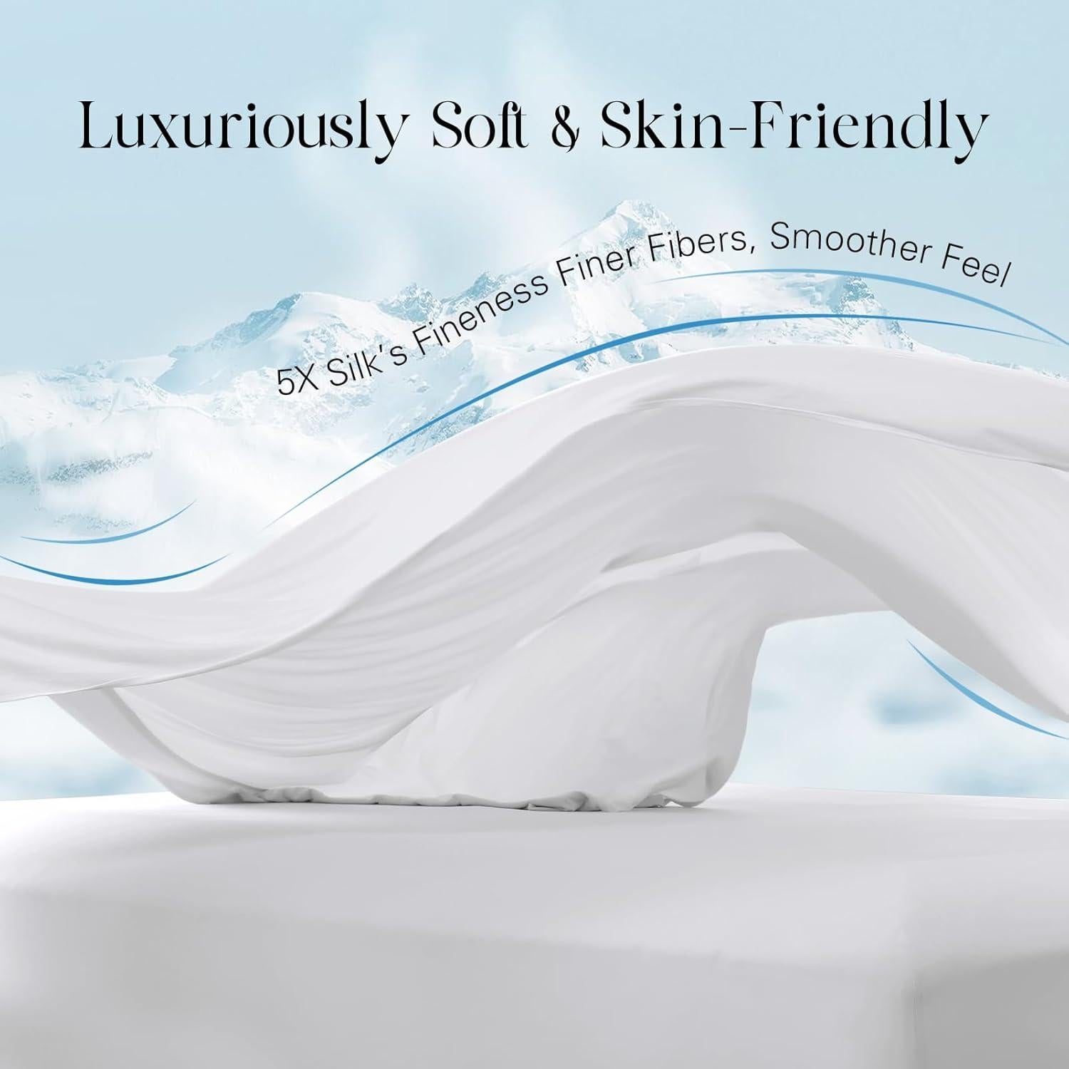 Juego de Sábanas Refrigerantes DOWNCOOL King, 4 Piezas, Blanco