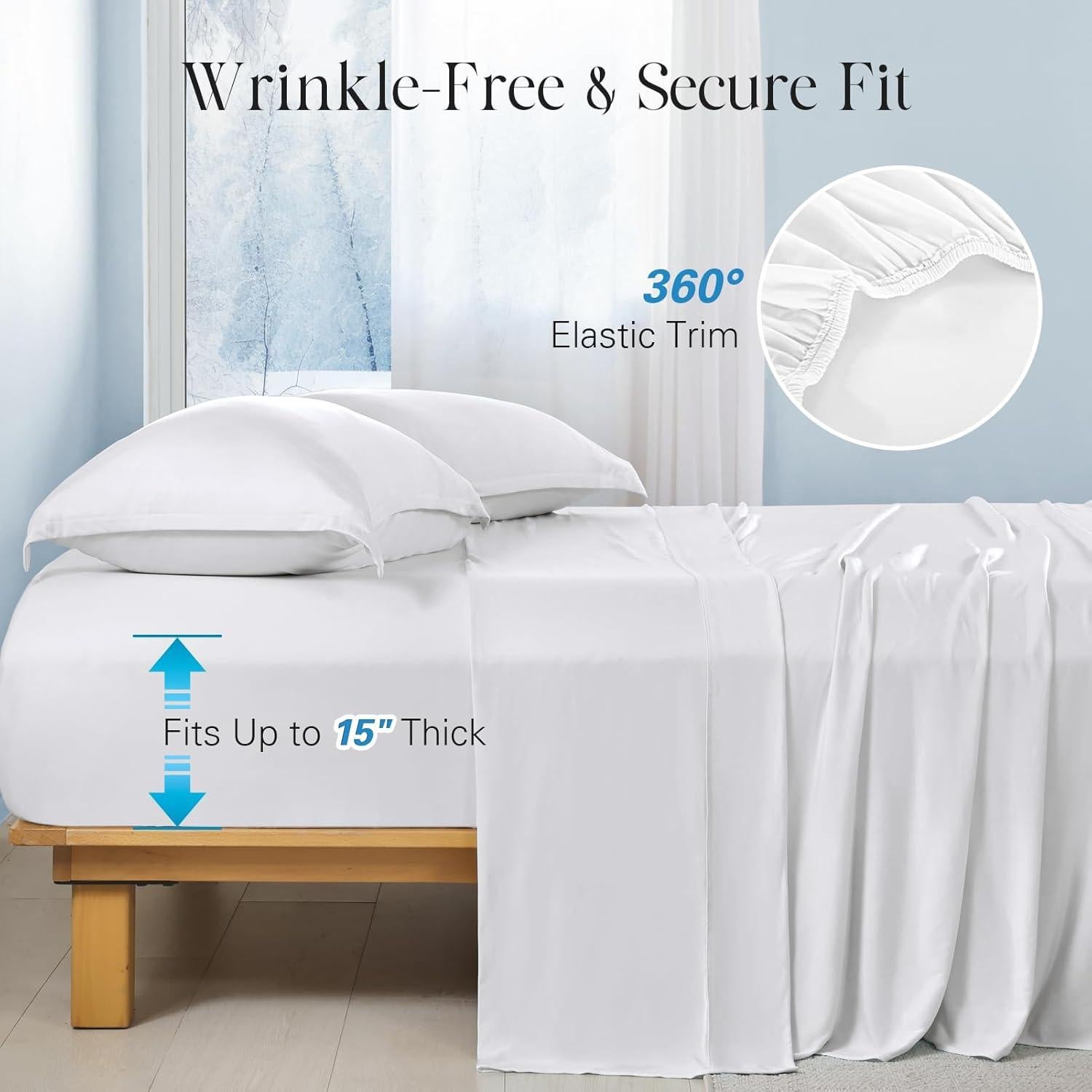 Juego de Sábanas Refrigerantes DOWNCOOL King, 4 Piezas, Blanco