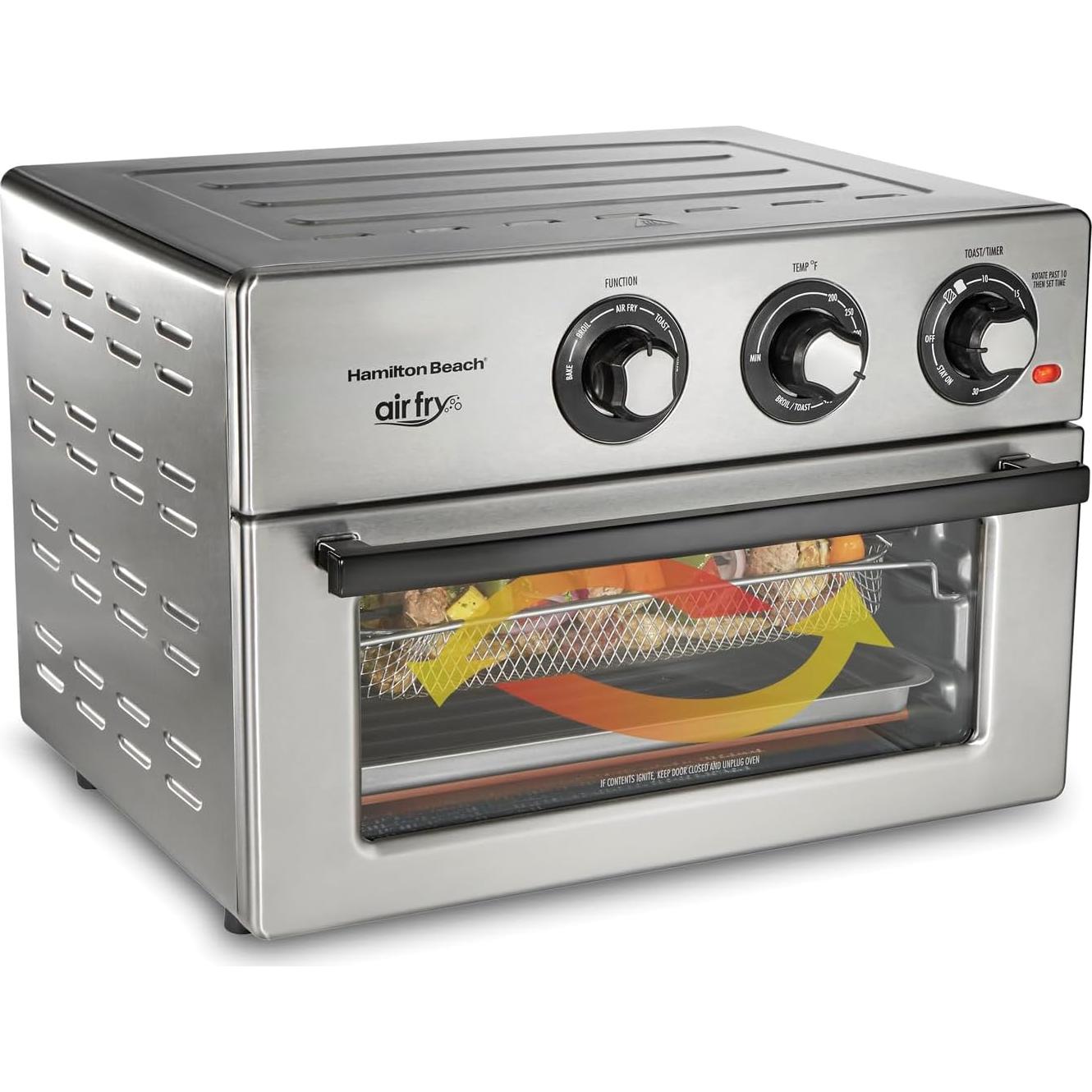 Horno Tostador y Freidora de Aire Hamilton Beach 1800W Acero Inoxidable