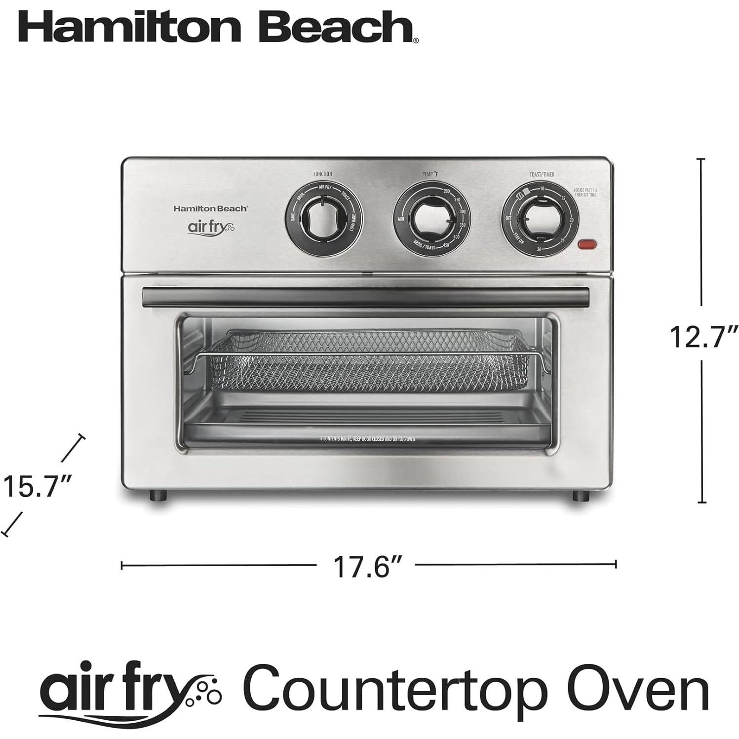 Horno Tostador y Freidora de Aire Hamilton Beach 1800W Acero Inoxidable