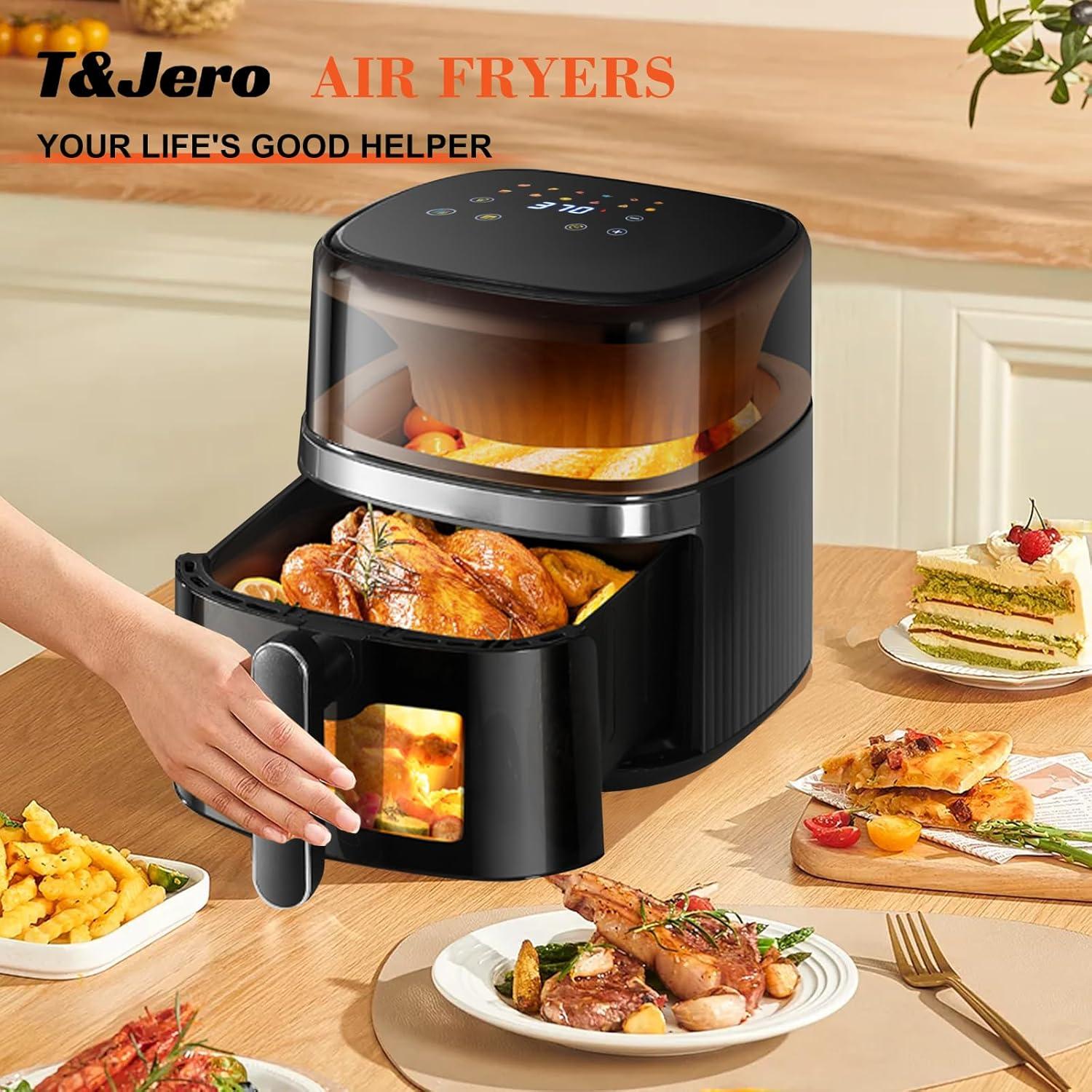 Horno Tostador Freidora de Aire T&Jero 6 QT Acero Inoxidable