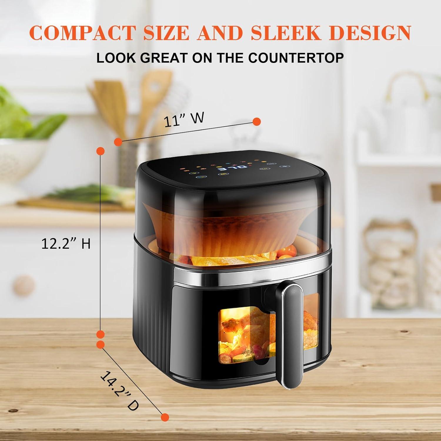 Horno Tostador Freidora de Aire T&Jero 6 QT Acero Inoxidable