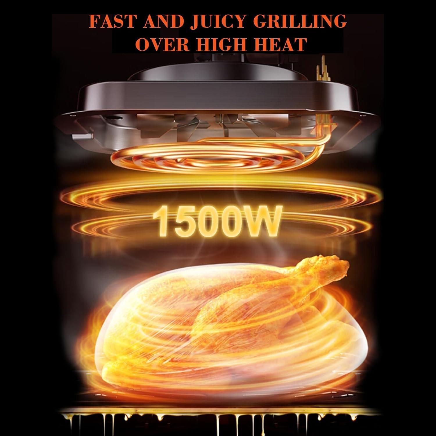 Horno Tostador Freidora de Aire T&Jero 6 QT Acero Inoxidable