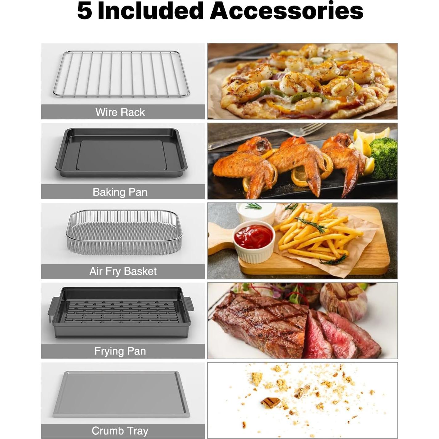 Horno de Aire Frito JOYAMI 18QT 1600W Multifuncional 9 en 1