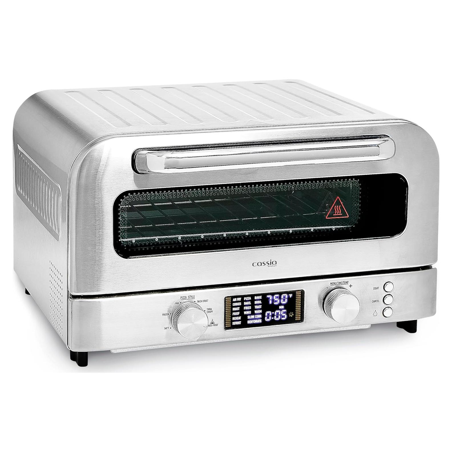 Horno de Pizza Eléctrico Cassia 20L 1800W Acero Inoxidable