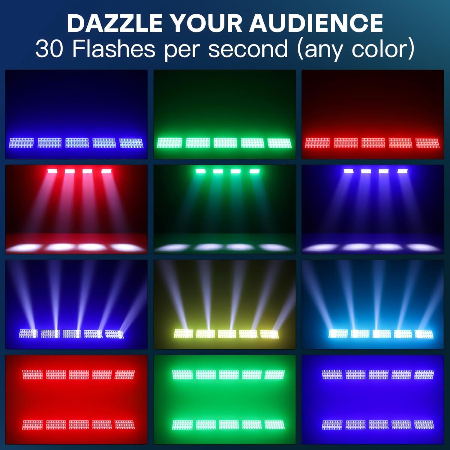 Barra de Luz Estroboscópica LED XFALIGHTS 300W RGBW DMX