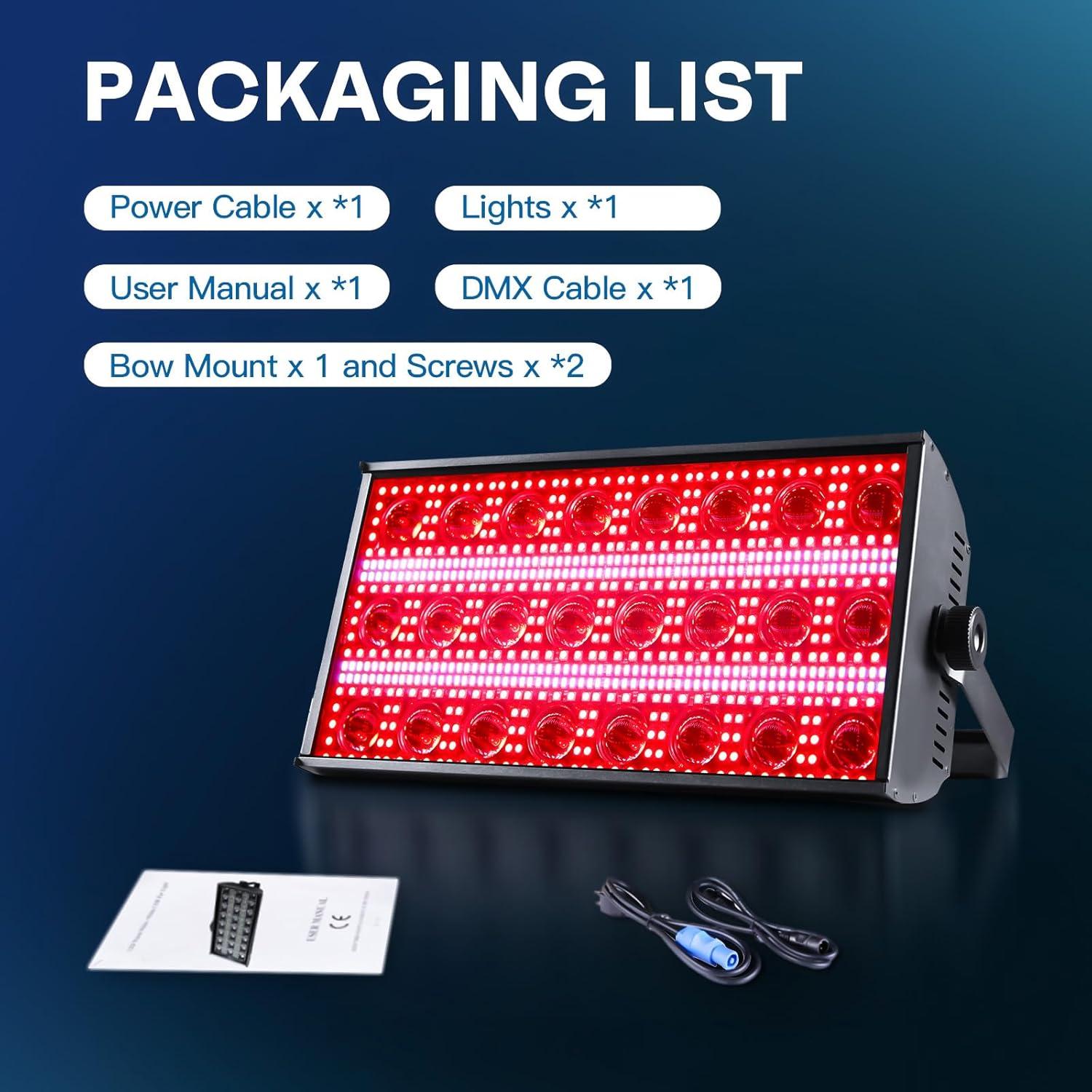 Barra de Luz Estroboscópica LED XFALIGHTS 300W RGBW DMX