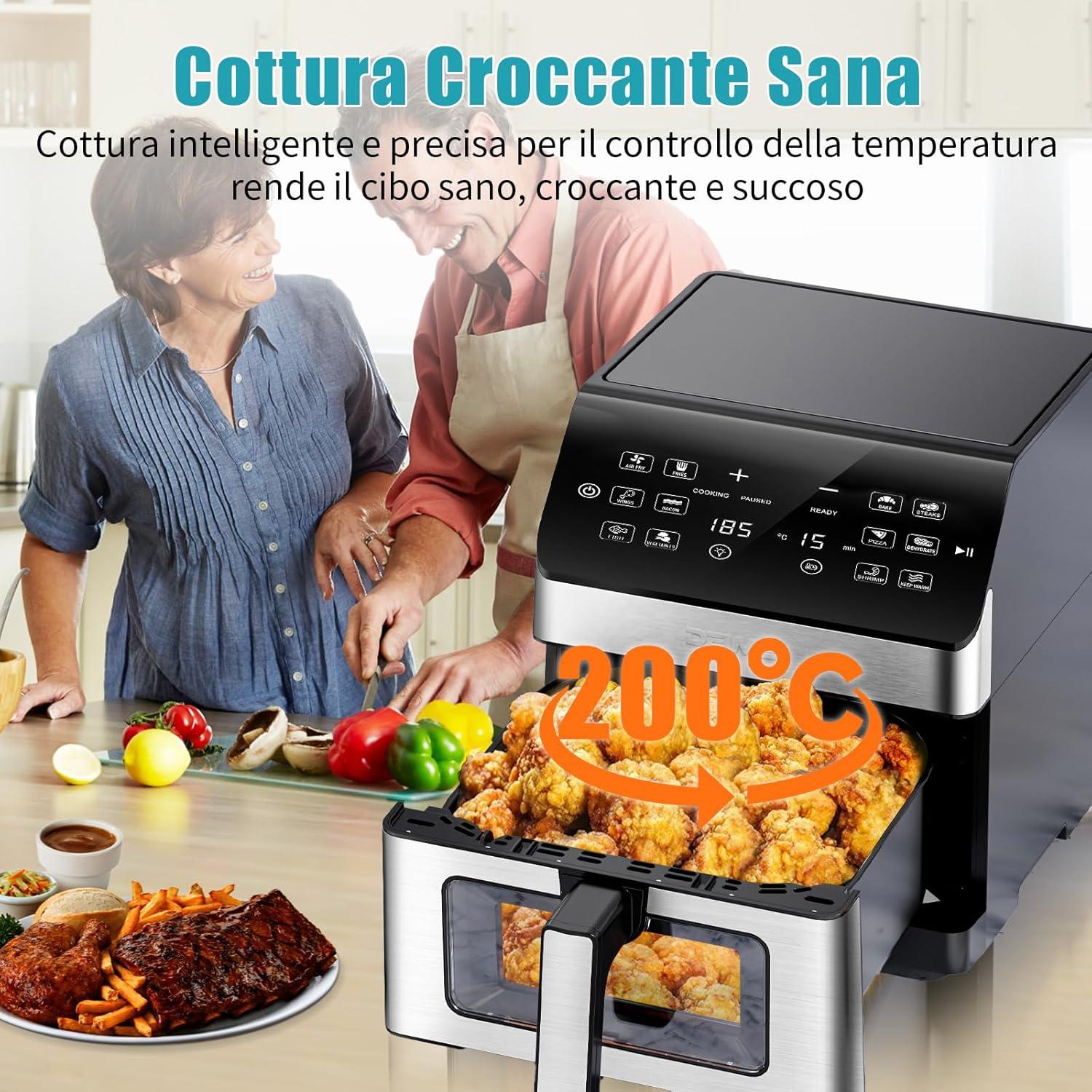 Freidora de Aire DEIME 6.5 QT 1700W 12-en-1 Saludable