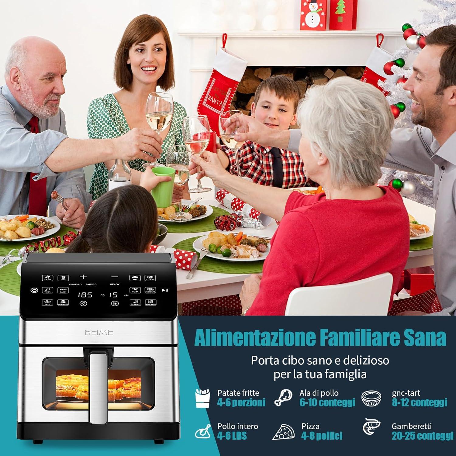 Freidora de Aire DEIME 6.5 QT 1700W 12-en-1 Saludable